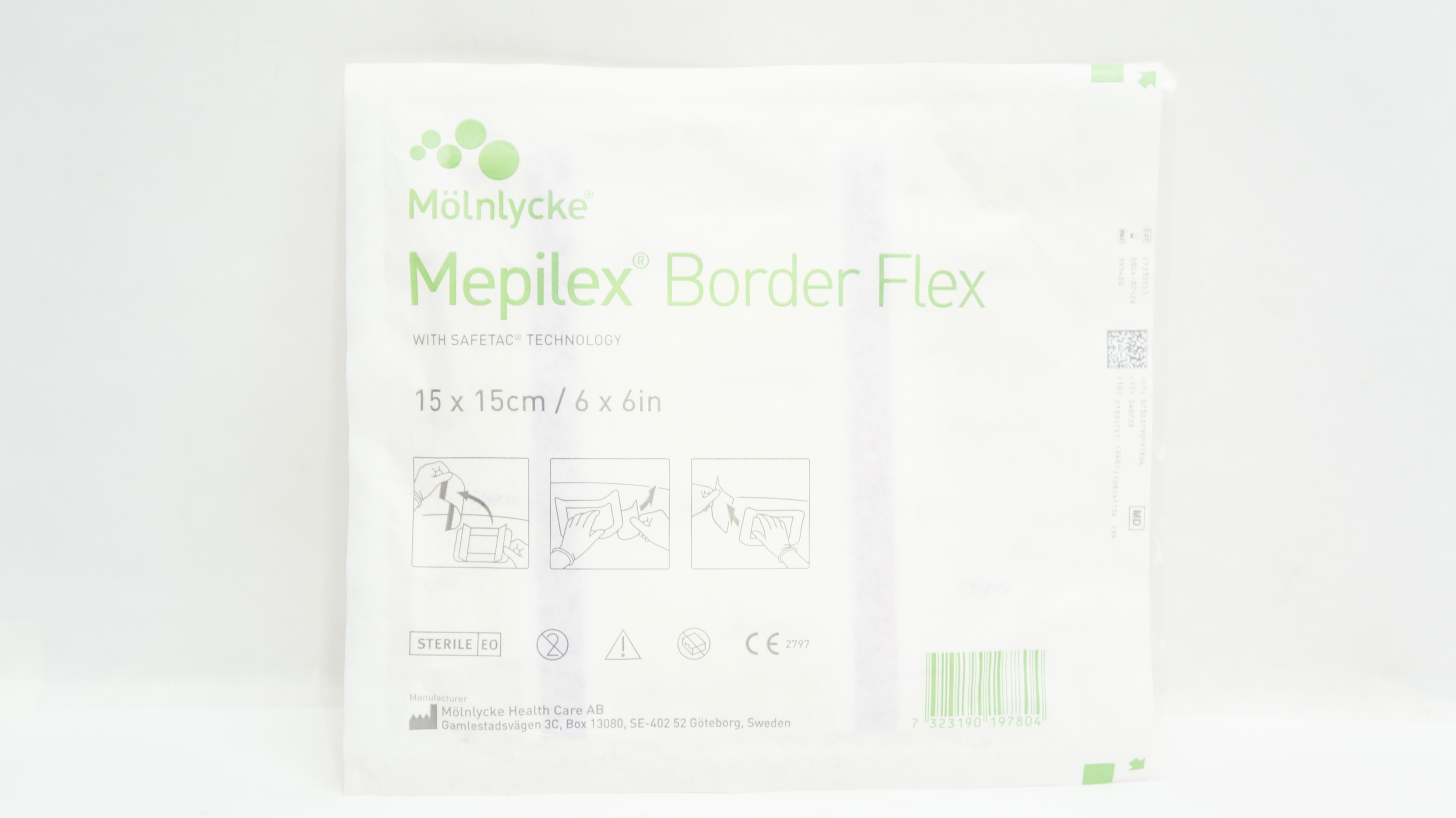 Molnlycke Health Care 595400 Mepilex Border Flex Foam Dressing 6inch x 6inch