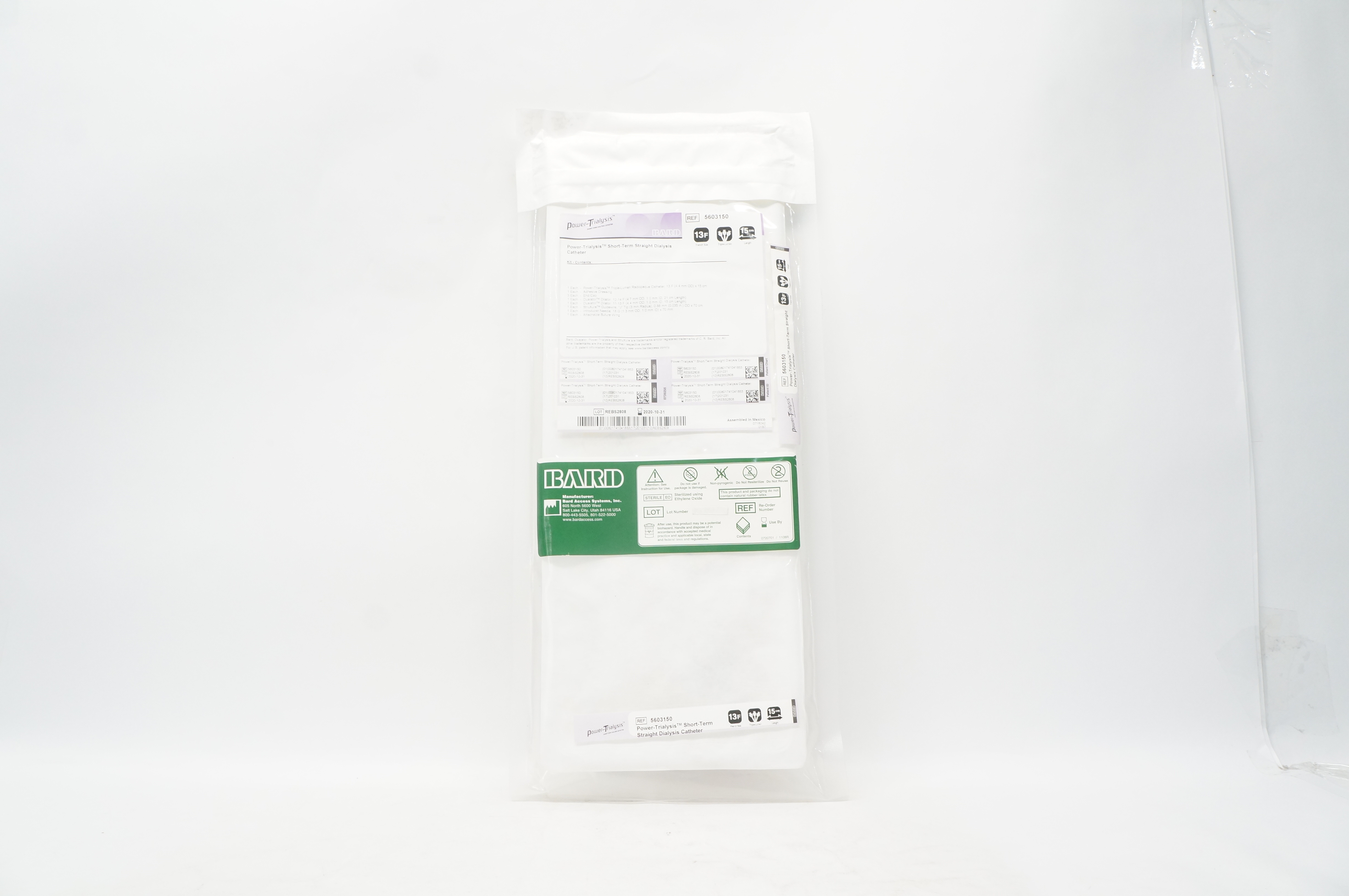 Bard 5603150 Power-Trialysis Short Term Straight Dialysis Catheter 13F 15cm (x)