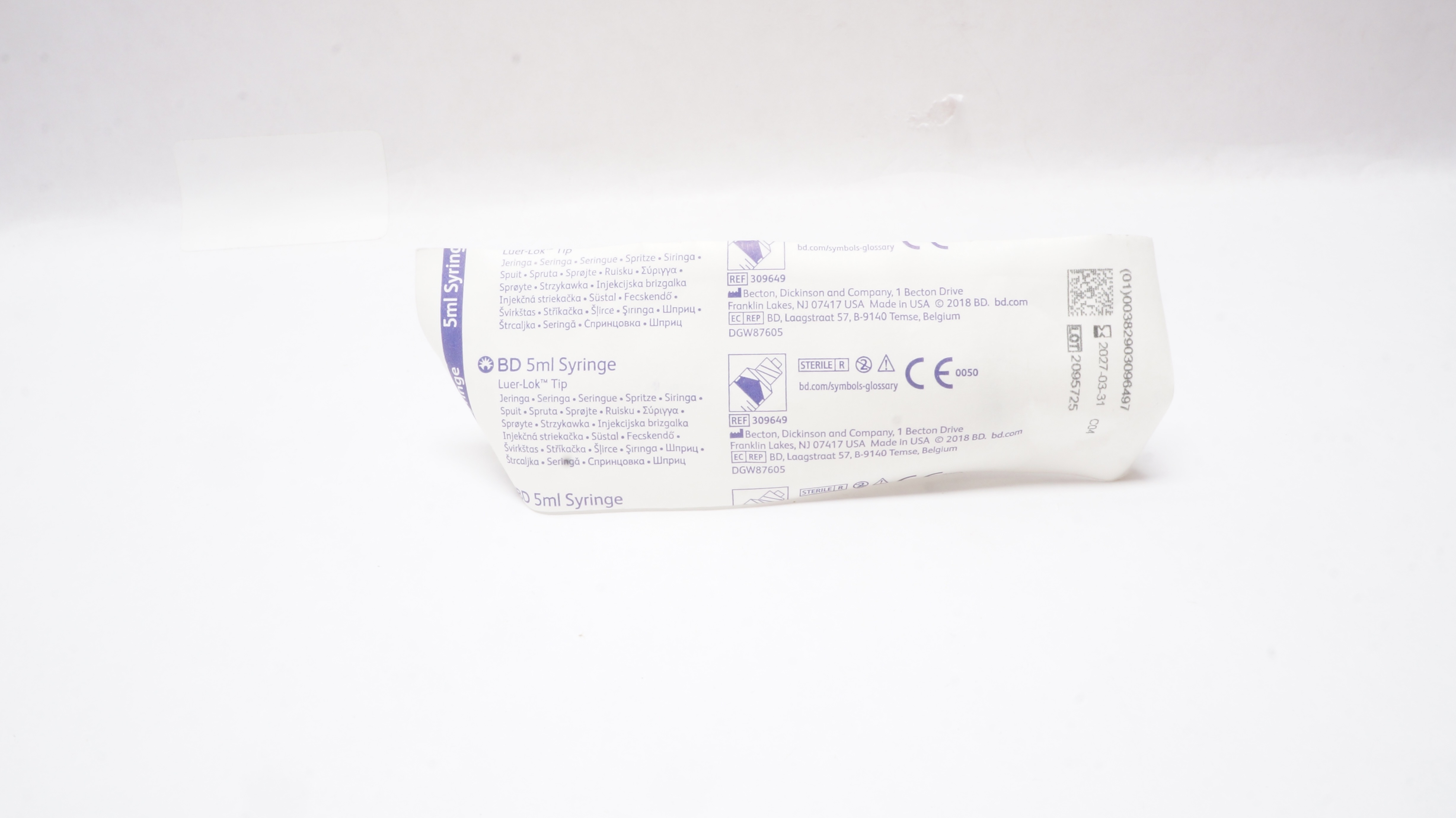 309604 BD 309649 Syringe Luer Lok Tip 5mL