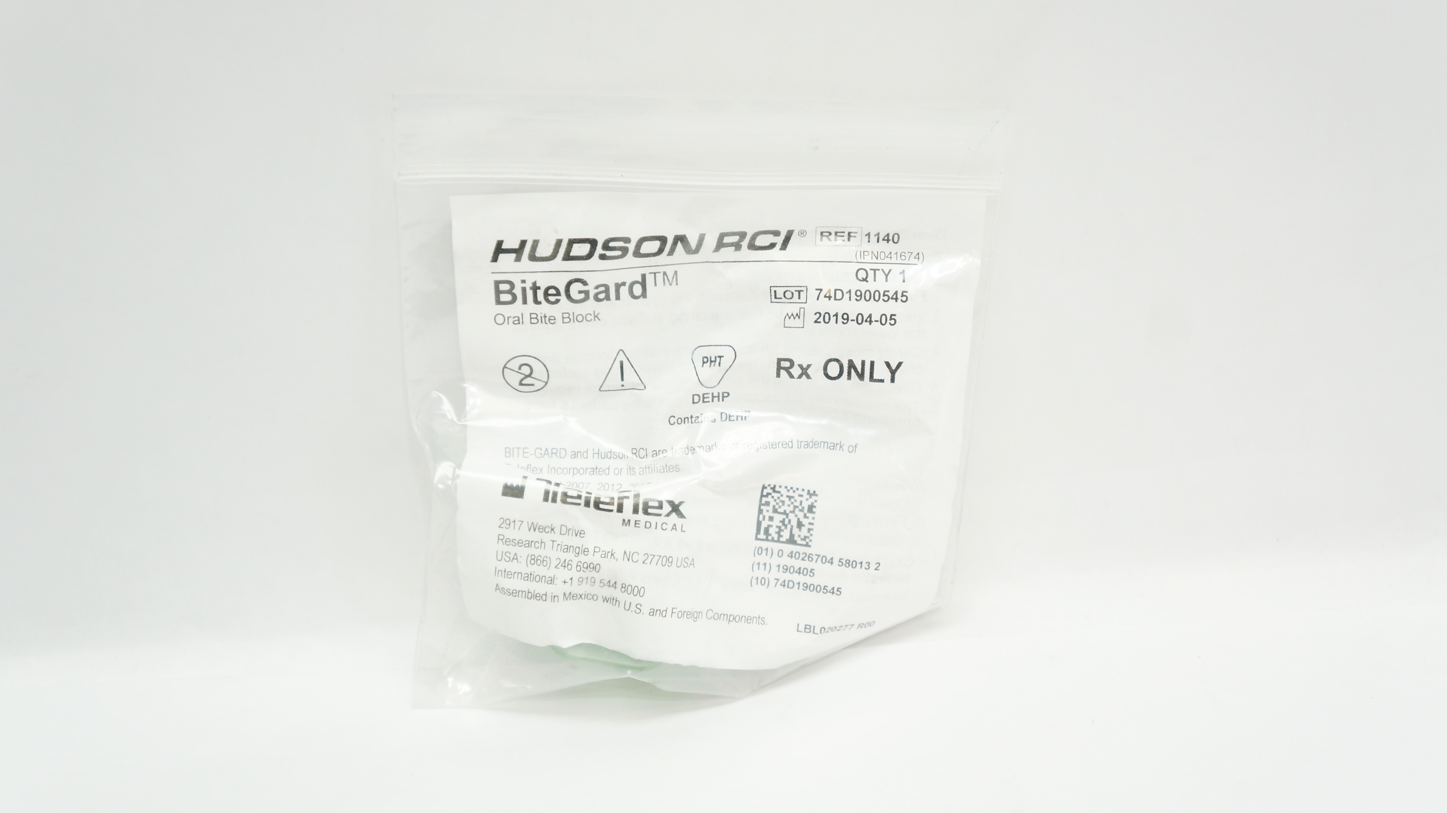 Block Bite Guard Teleflex 1140 Hudson RCI BiteGard Oral Bite Block