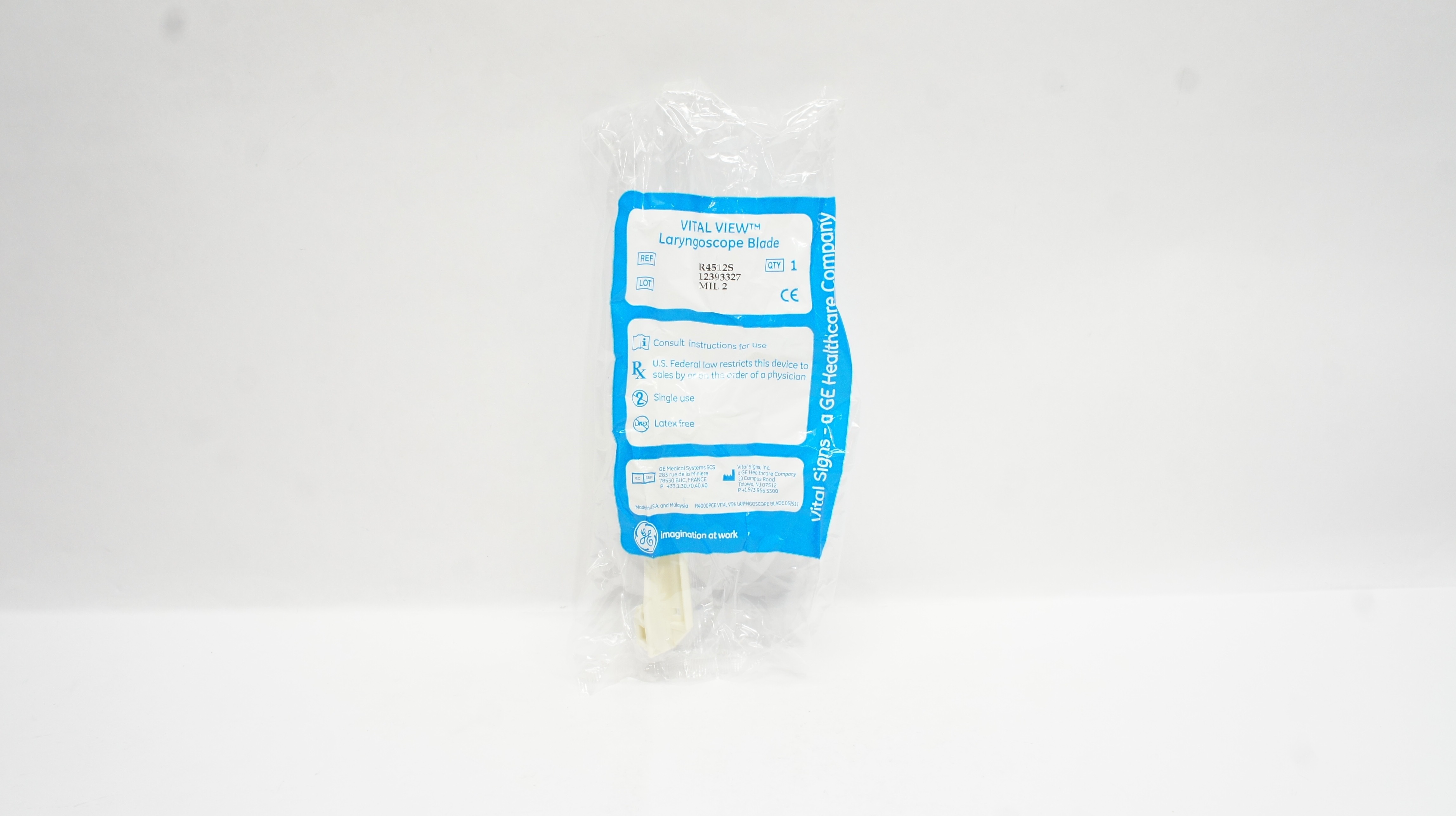 GE R4512S Vital View Laryngoscope Blade, MIL 2