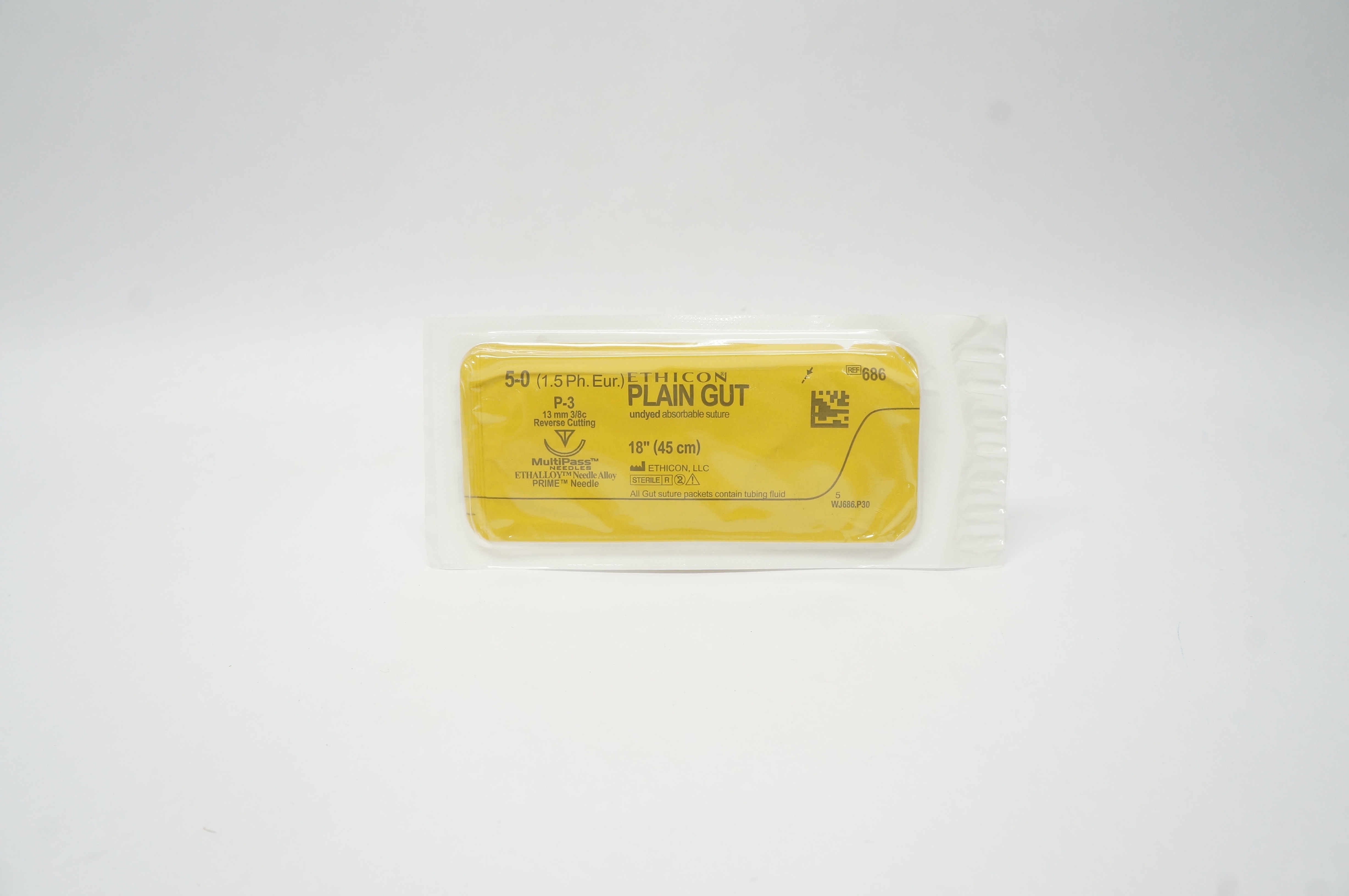 Ethicon 686 5-0 Plain Gut P-3 13mm 3/8c  Absorbable Surgical Stre18inch