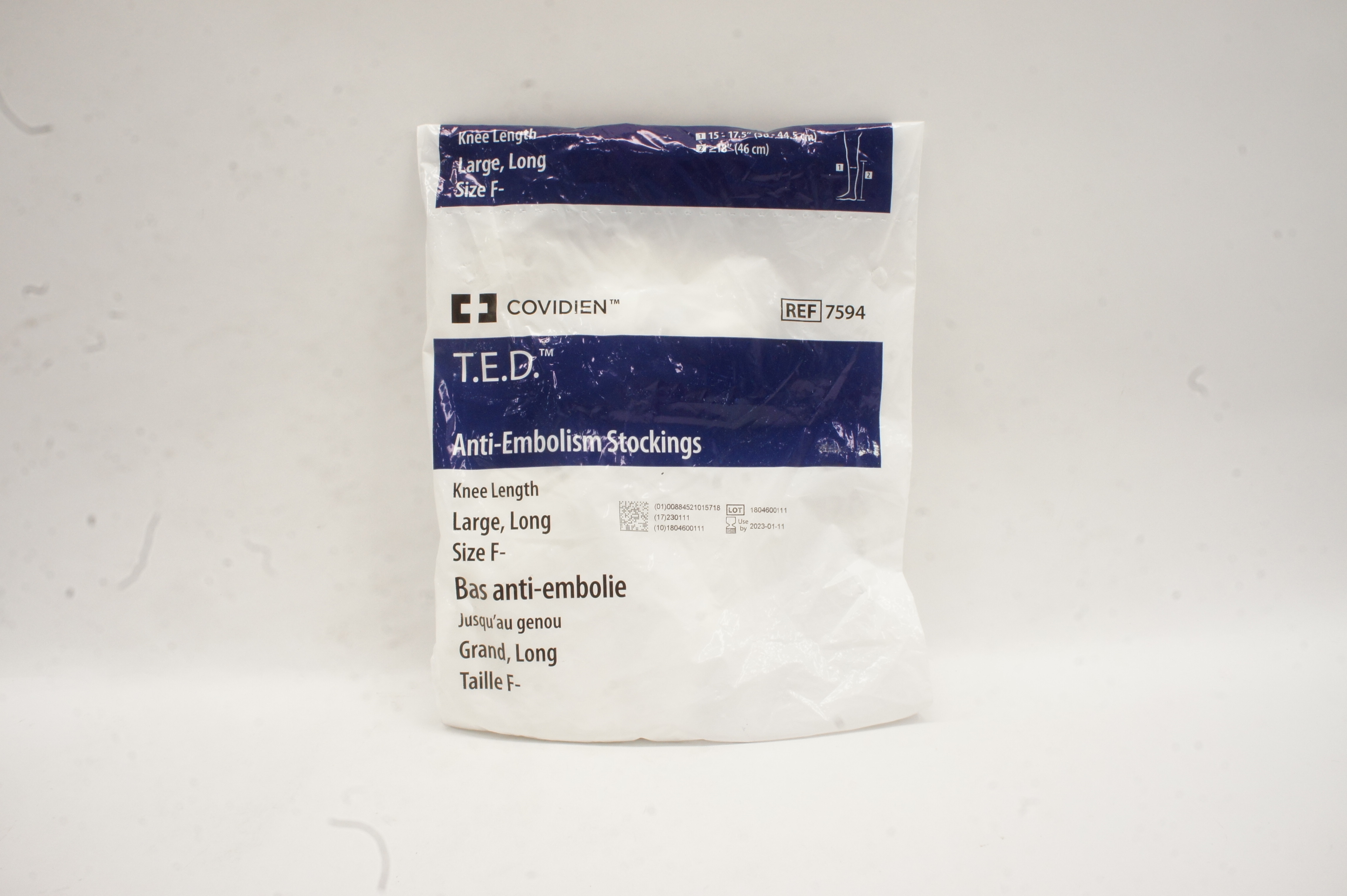 Covidien 7594 T.E.D. Anti-Embolism Stockings Large, Long, Size F-