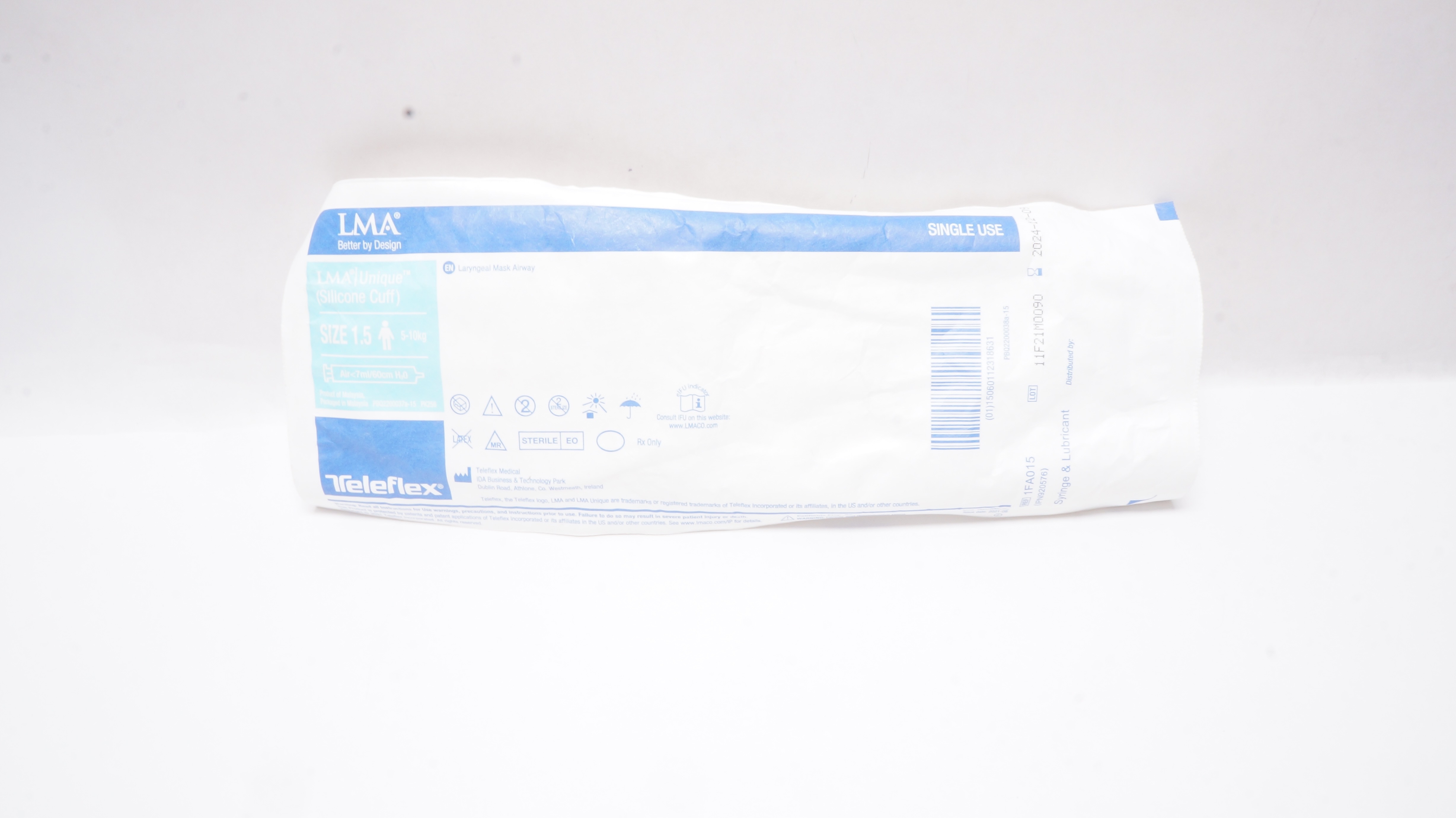 Teleflex 1FA015 LMA Laryngeal Mask Airway Size 1.5 5-10kg
