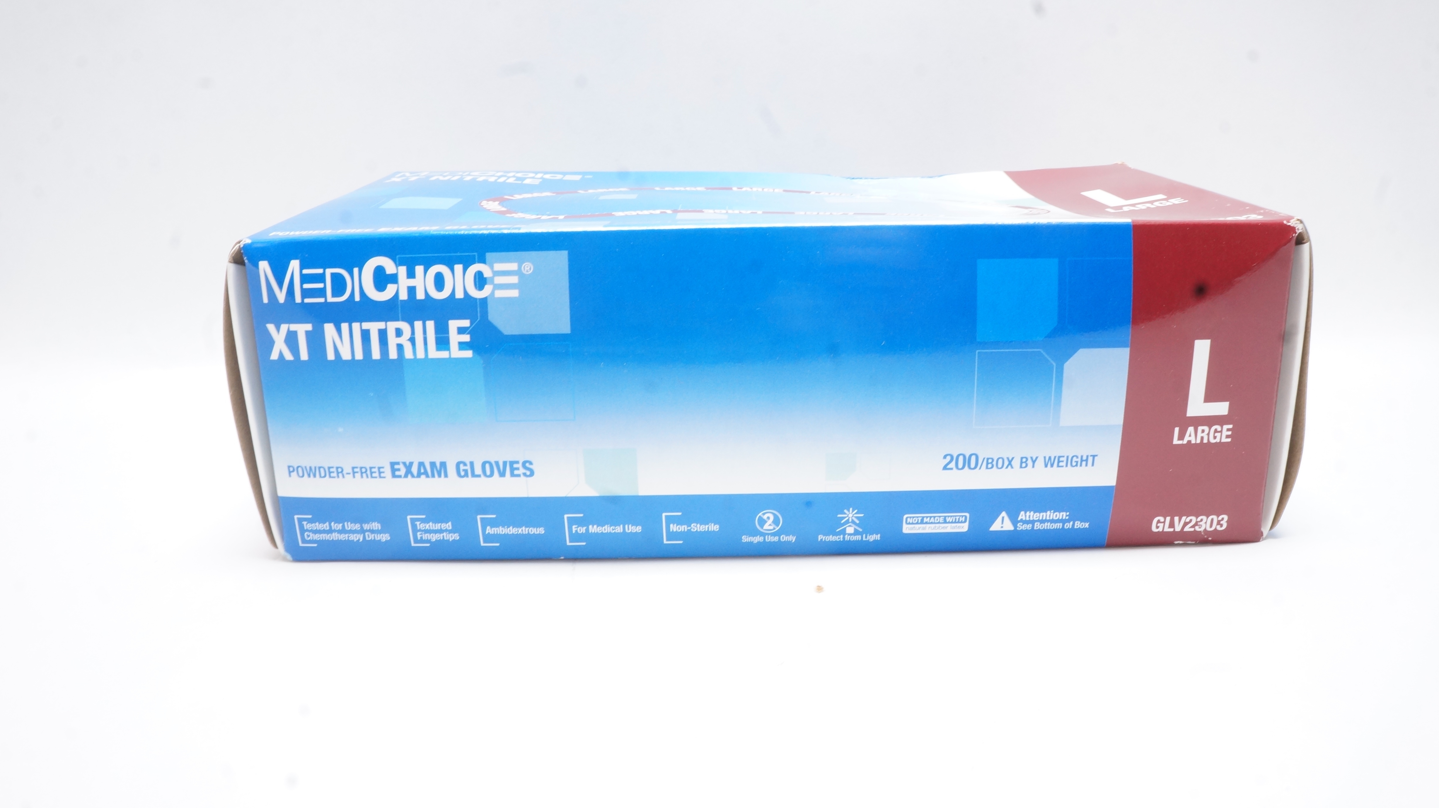 MediChoice GLV2303 XT Nitrile PowderFree Exam Gloves, Large Box of 200