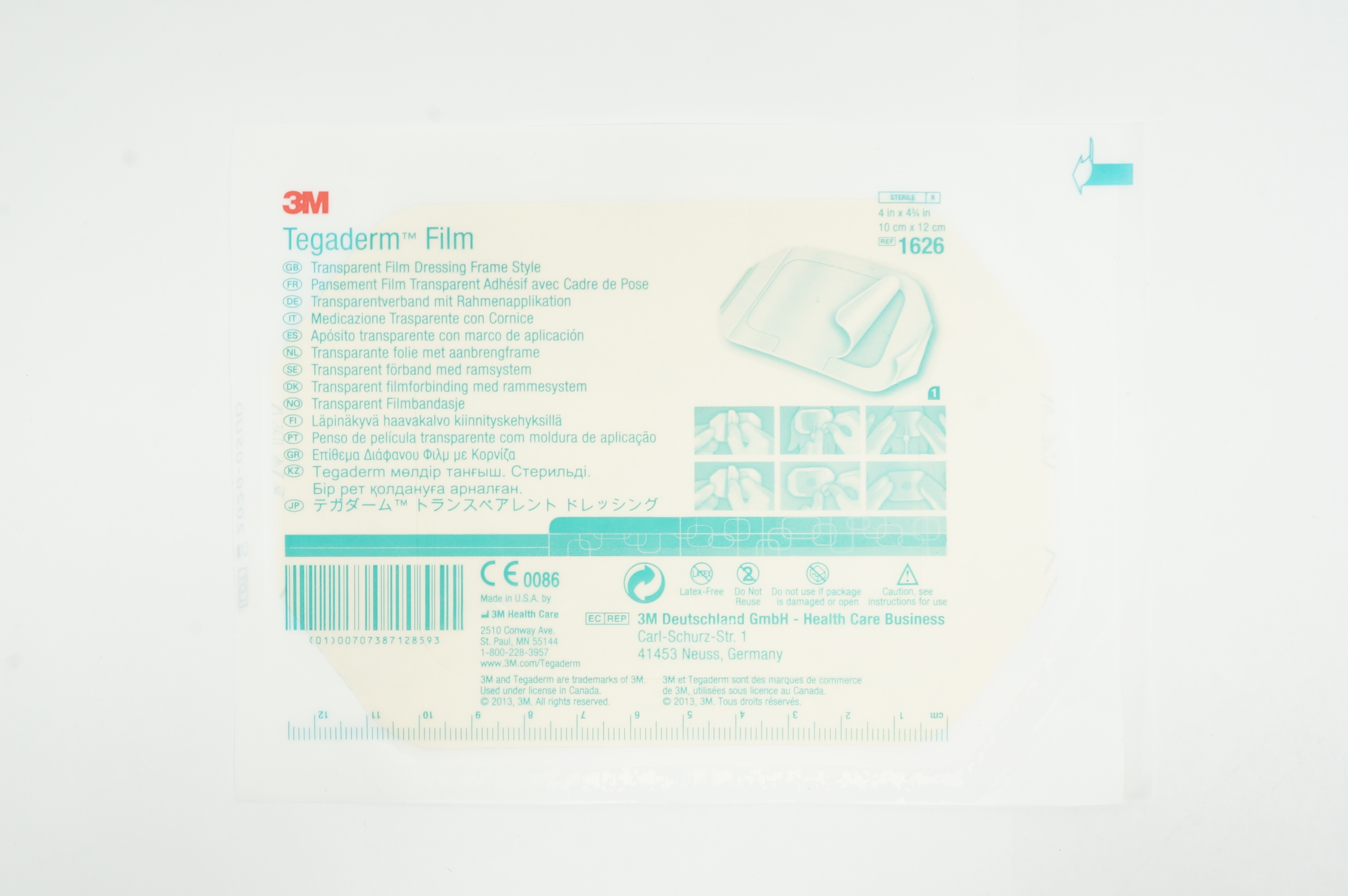 3M 1626 Tegaderm Transparent Film Dressing Frame Style 4inch x 4-3/4inch
