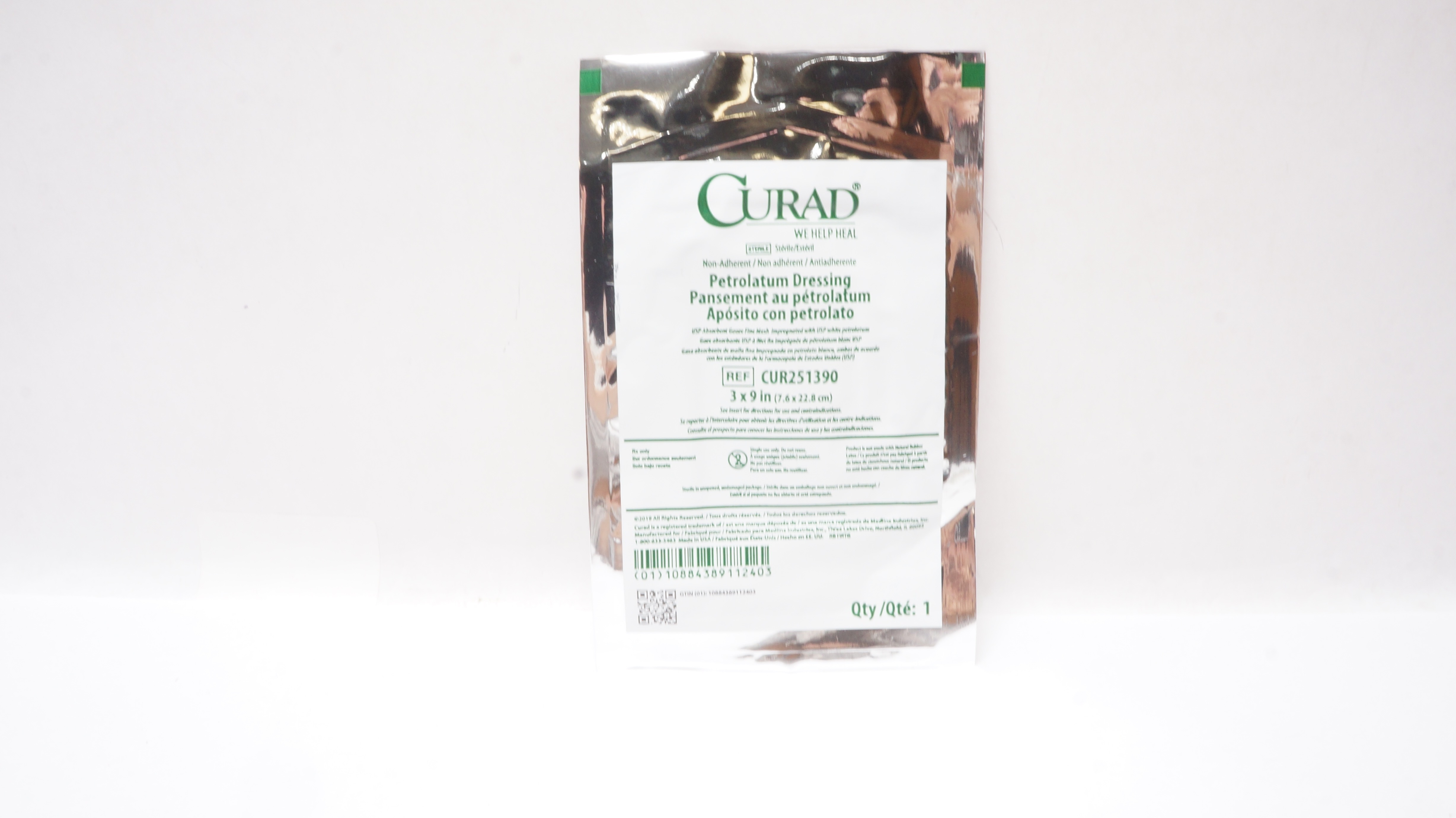 Medline CUR251390 Curad Petrolatum Dressing 3inch x 9inch (x)