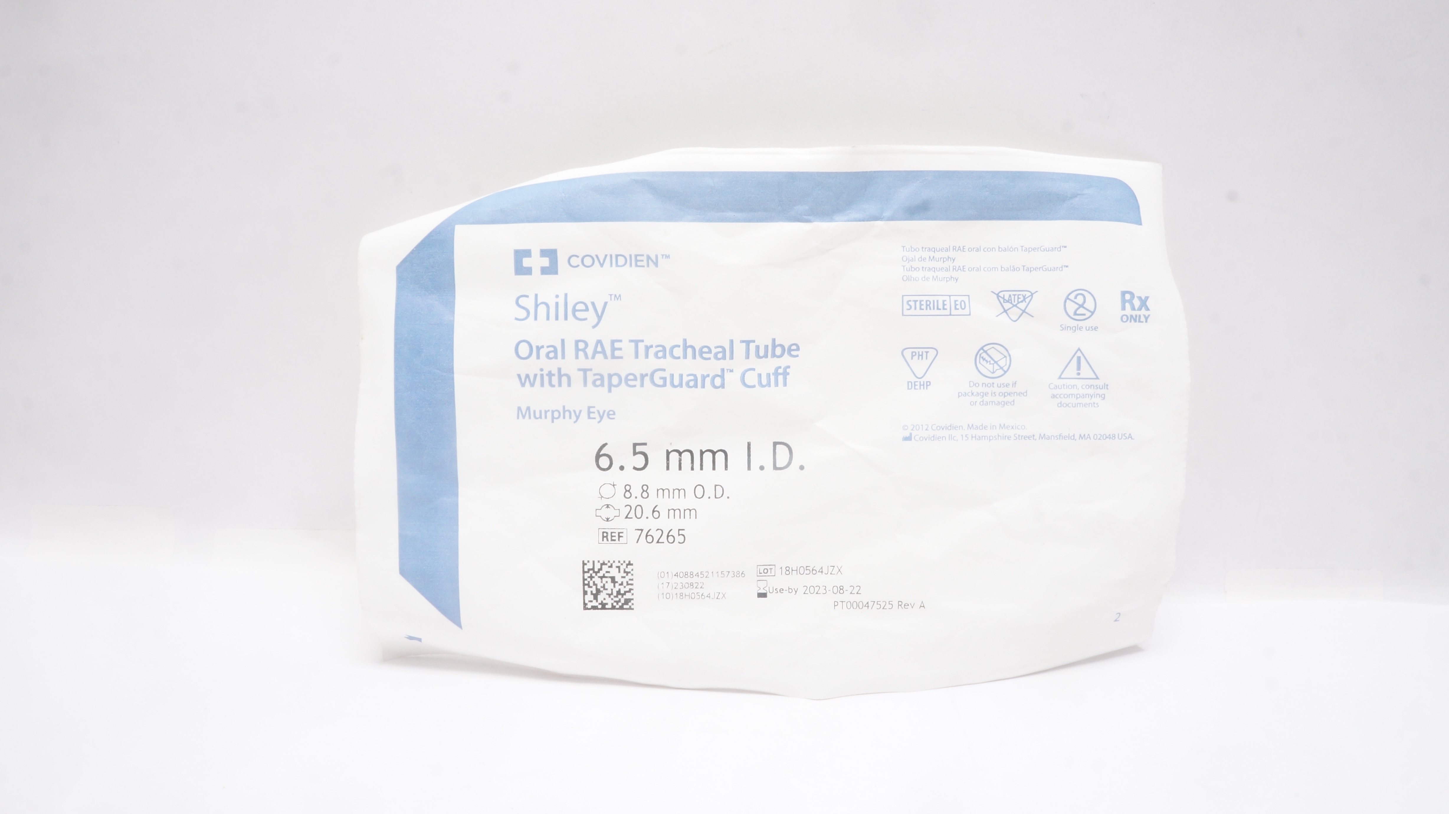 Covidien 76265 Shiley Oral RAE Tracheal Tube with Cuff 6.5mm ID 8.8mm OD (x)