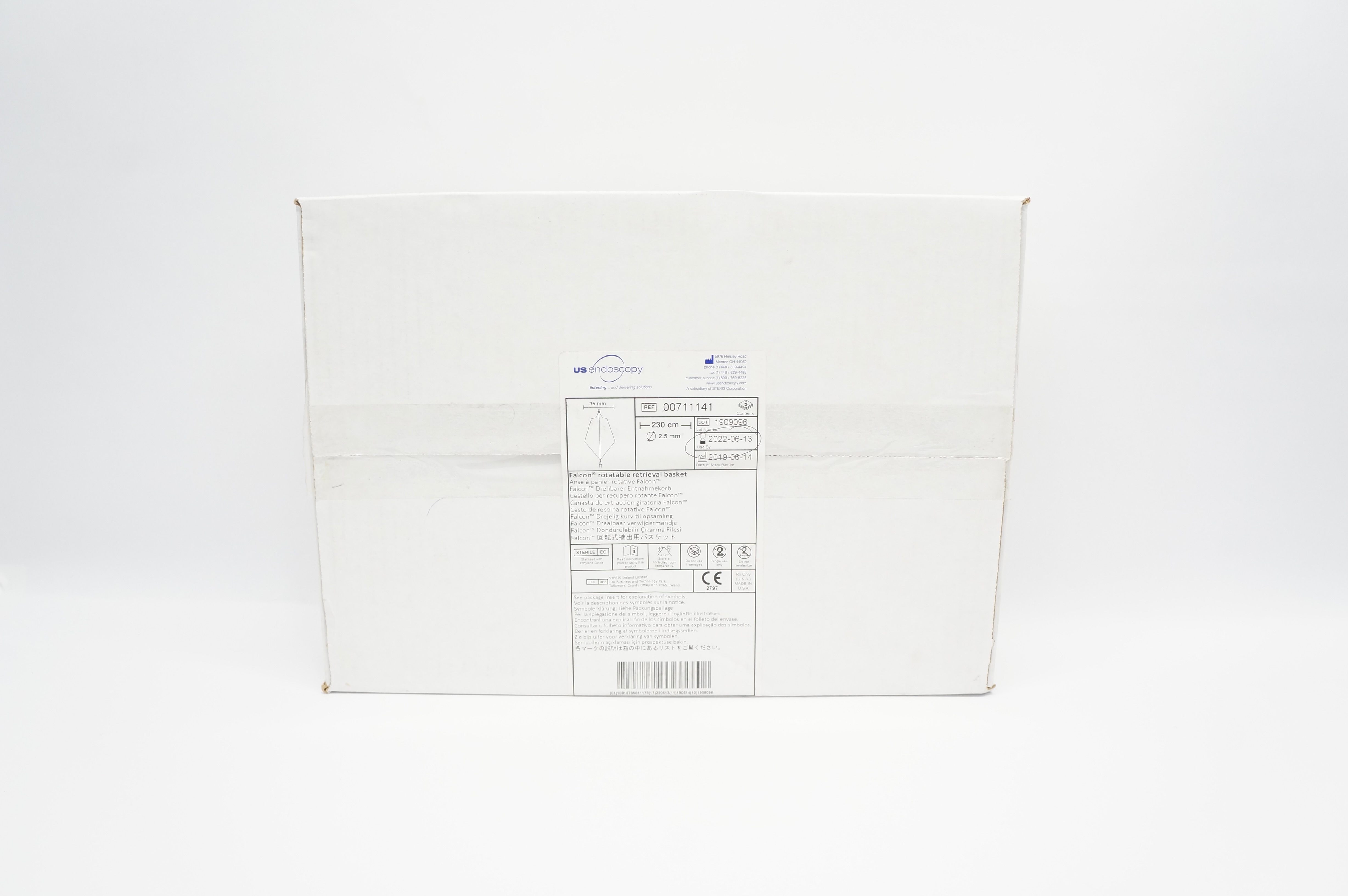 US Endoscopy 00711141 Falcon Rotatable Retrieval Basket 2.5mm x 230cm (x)