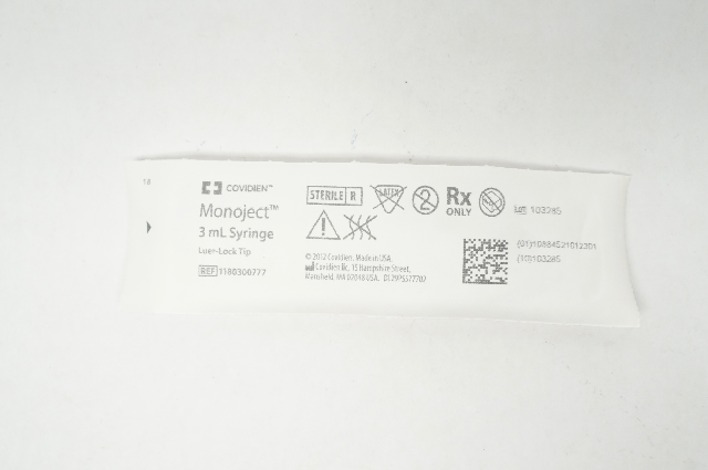 Covidien 1180300777 Monoject 3Ml Syringe Luer-Lock Tip