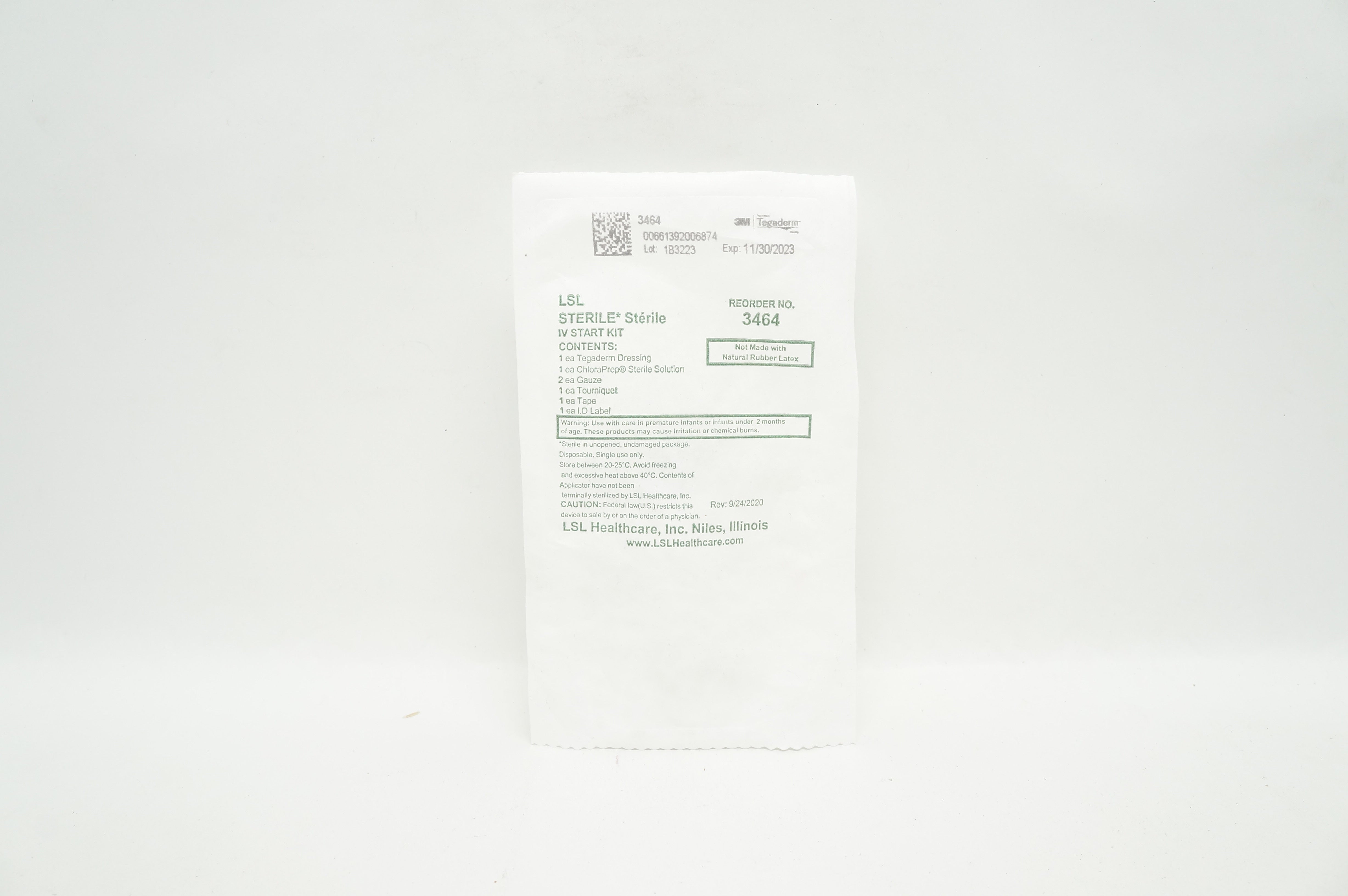 LSL 3464 3M Tegaderm  Sterile IV Start Kit