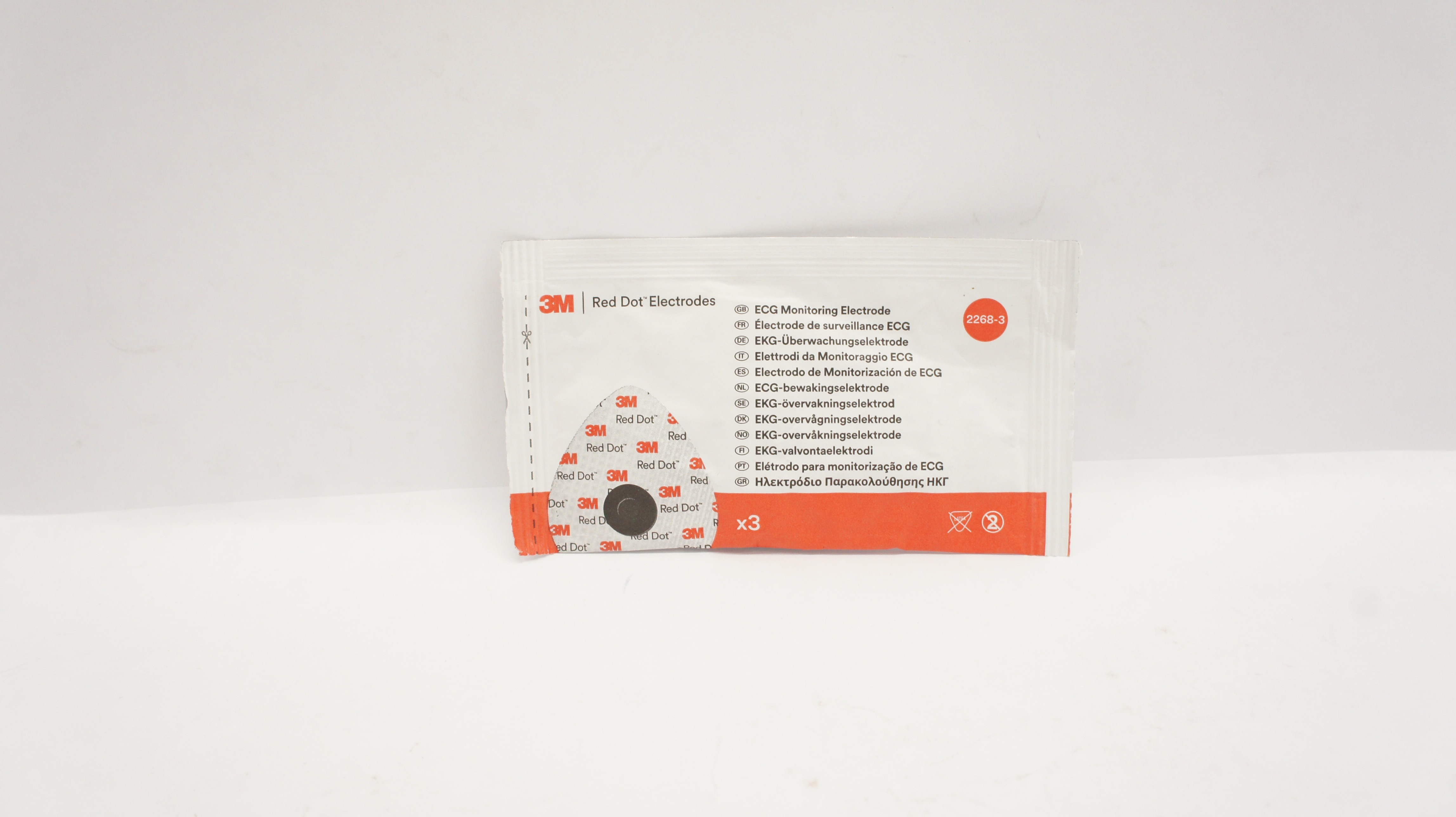 3M 2268-3 Red Dot ECG Monitoring Electrode (x) - Pack of 3