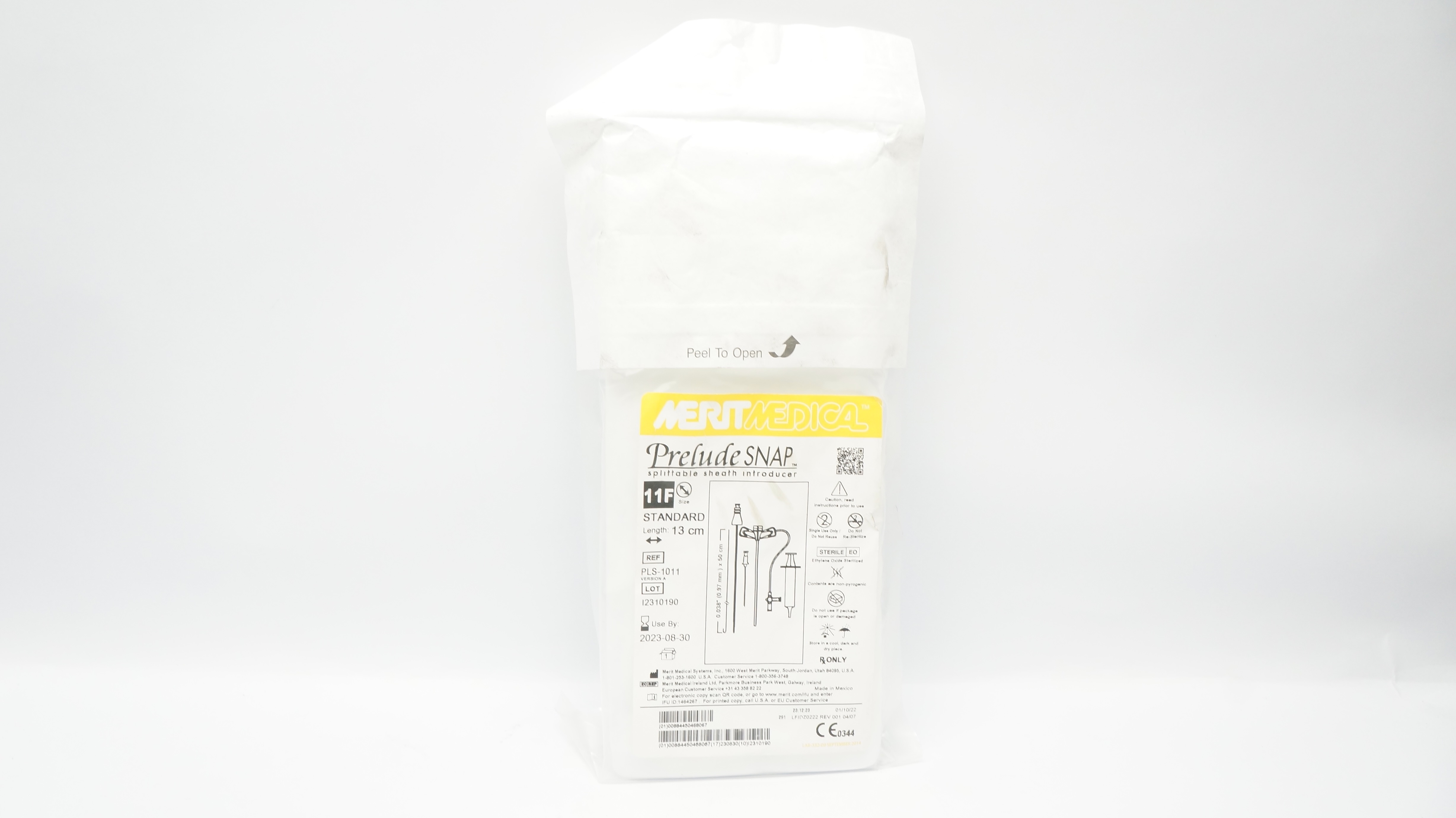Merit Medical PLS-1011 Prelude SNAP Splittable Sheath Introducer 11F x 13cm (x)