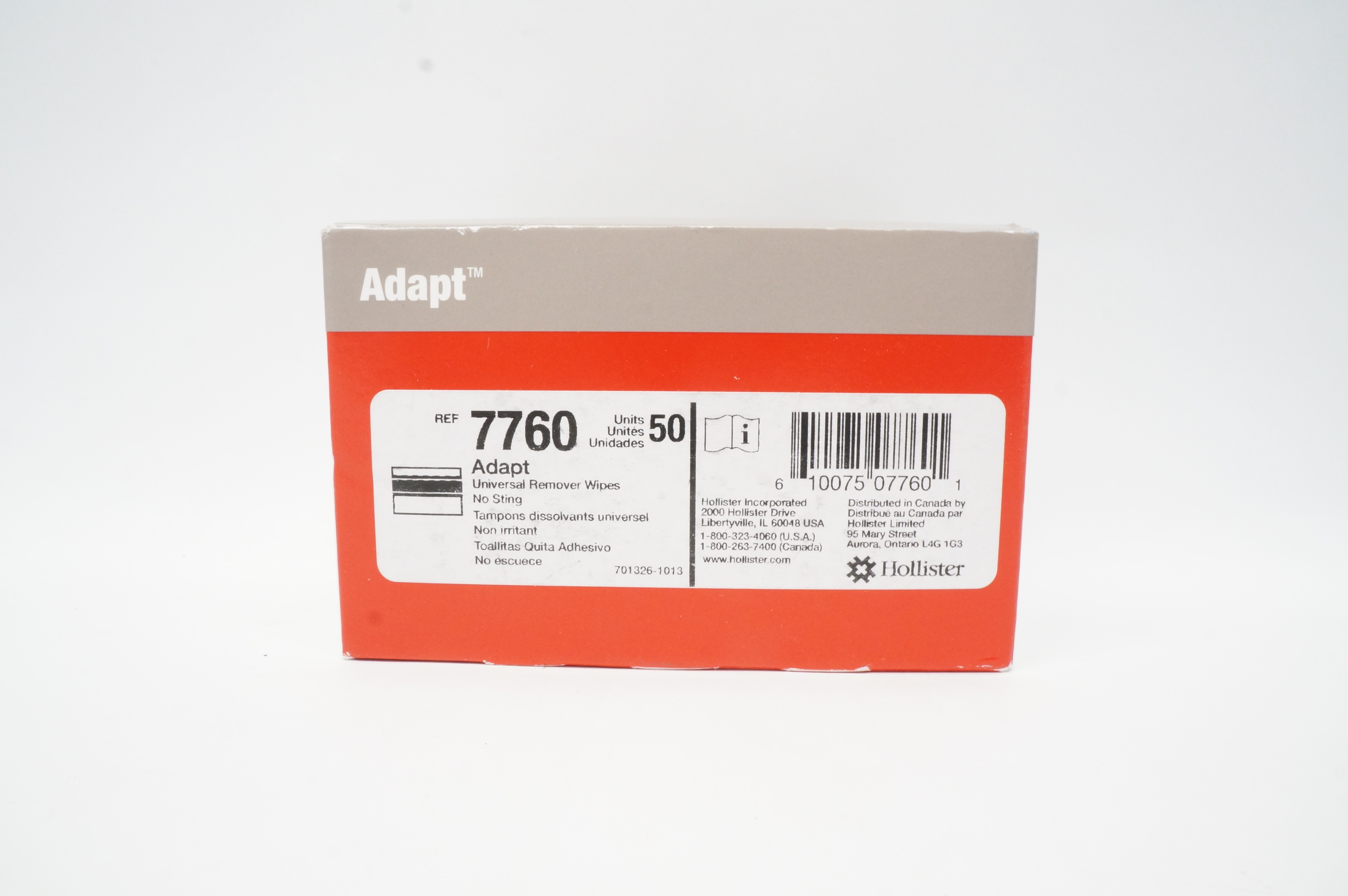 Hollister 7760 Adapt Universal Remover Wipes - Box of 50