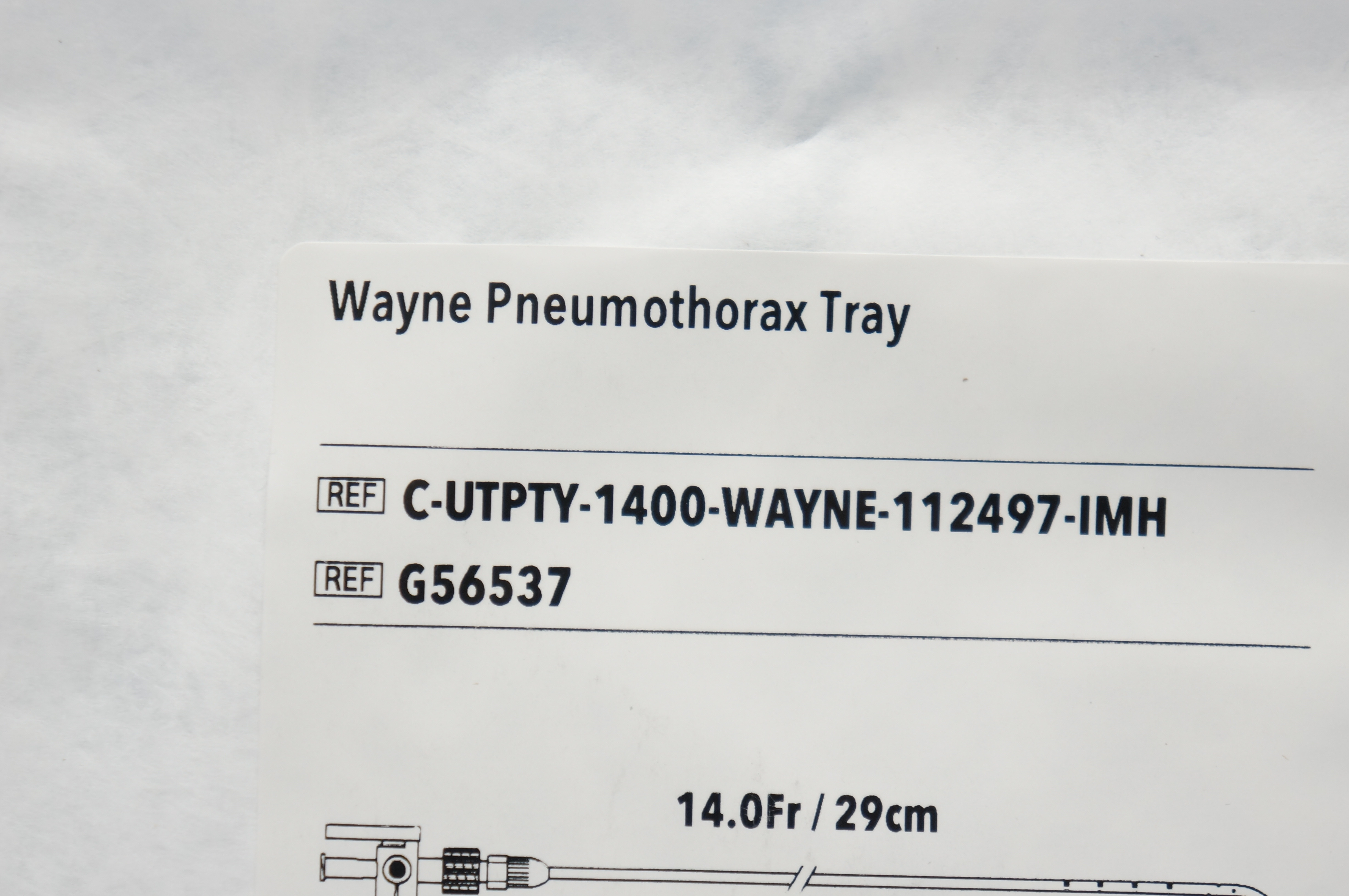 Cook Medical G56537 Wayne Pneumothorax Tray 14.0Fr x 29cm (x)