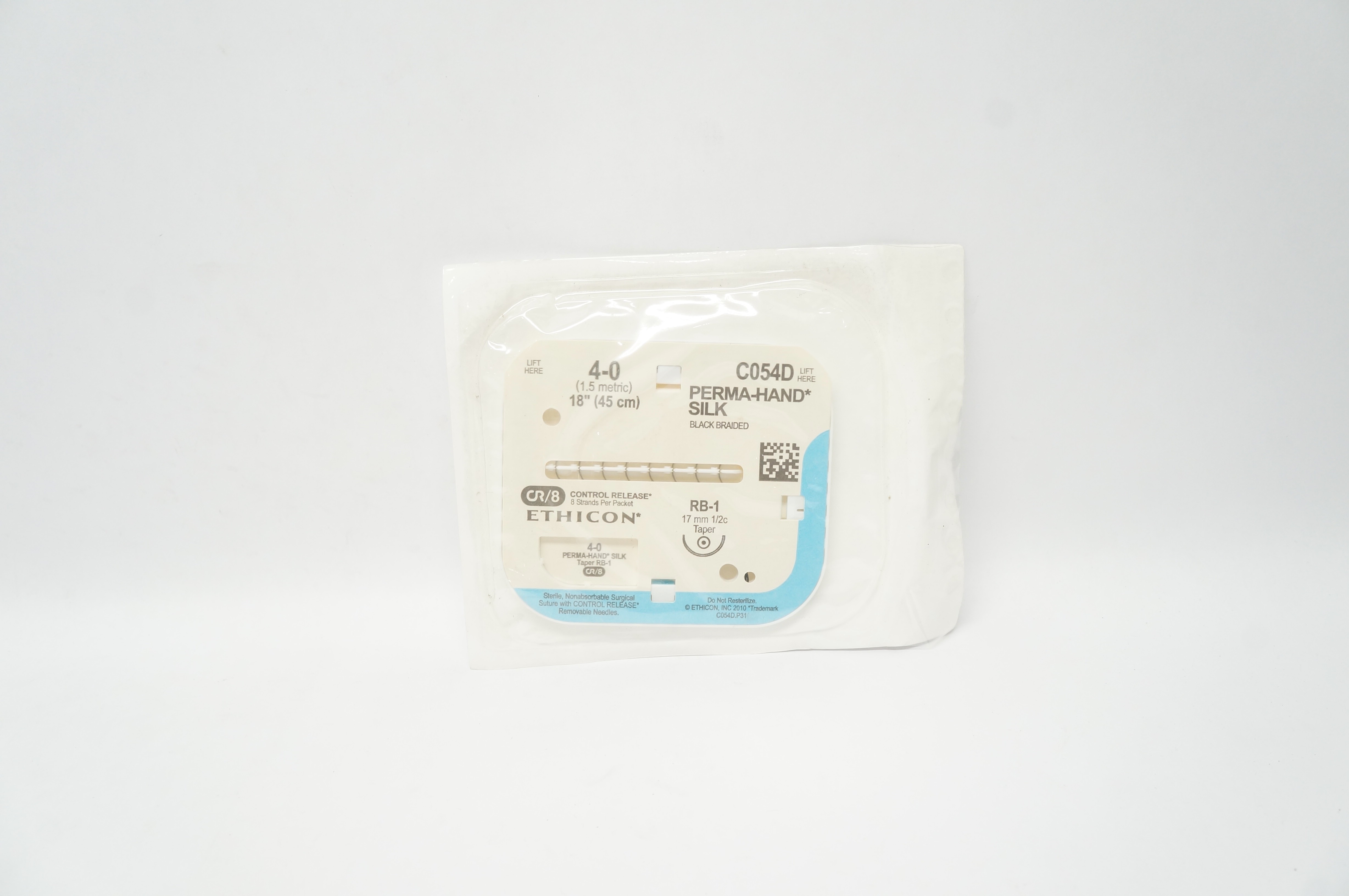 Ethicon C054D 4-0 PERMA-HAND SILK RB-1 17mm 1/2c Taper, 18inch