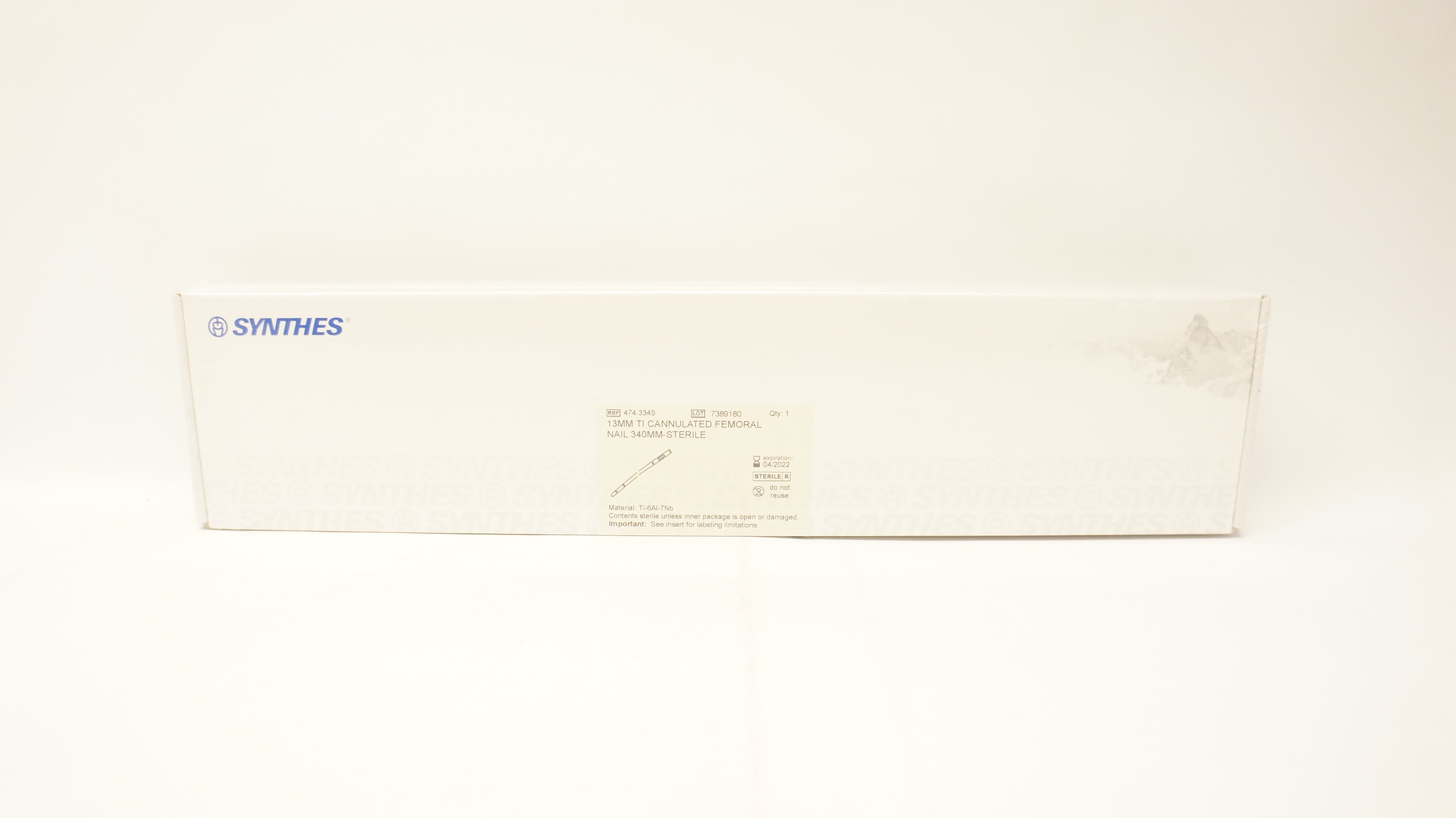 Synthes 474.334S 13mm Ti Cannulated Femoral Nail 340mm