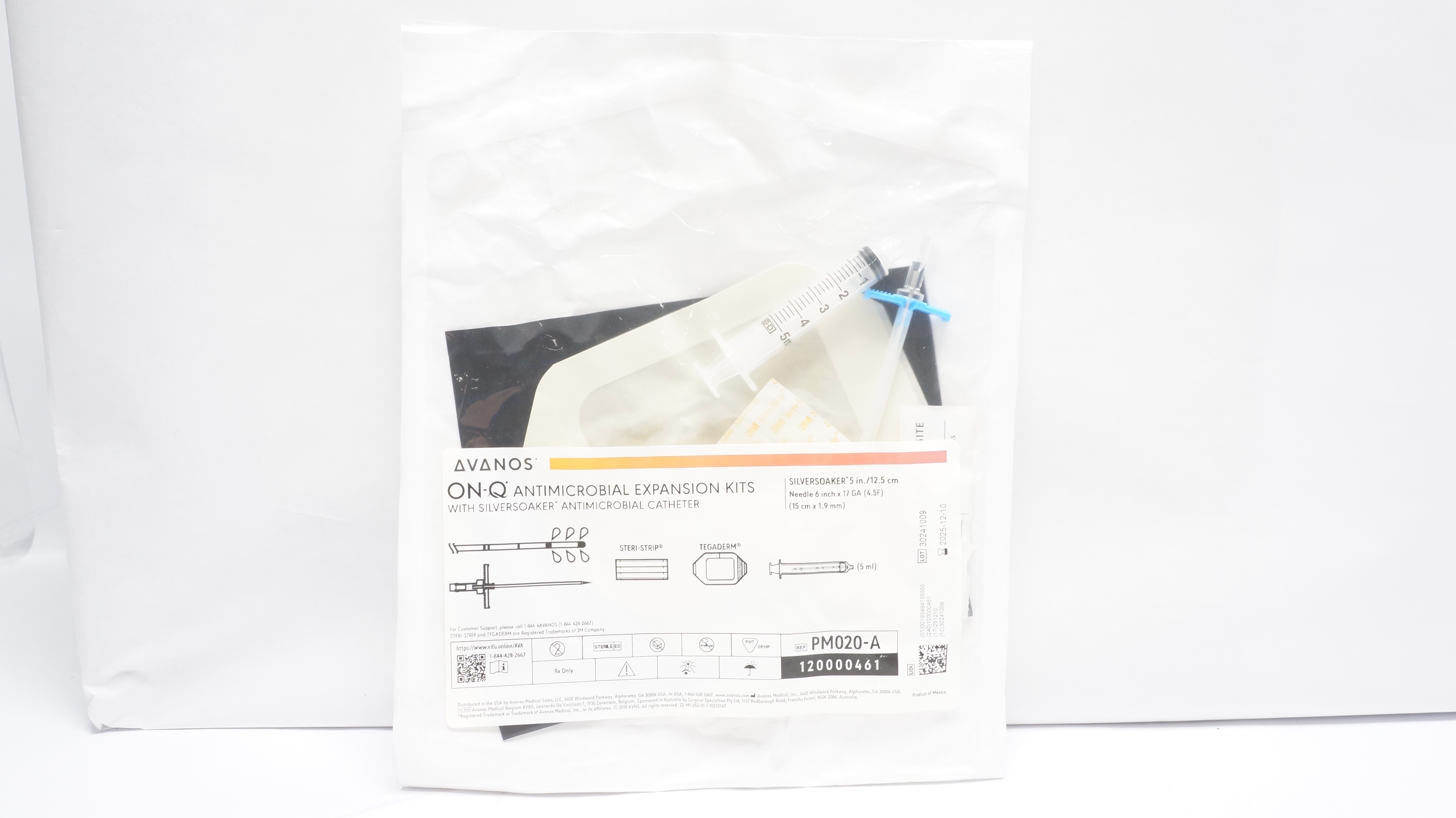 Avanos PM020-A On-Q Antimicrobial Expansion Kit 5inch Cath. Ndle 6inch x 17GA