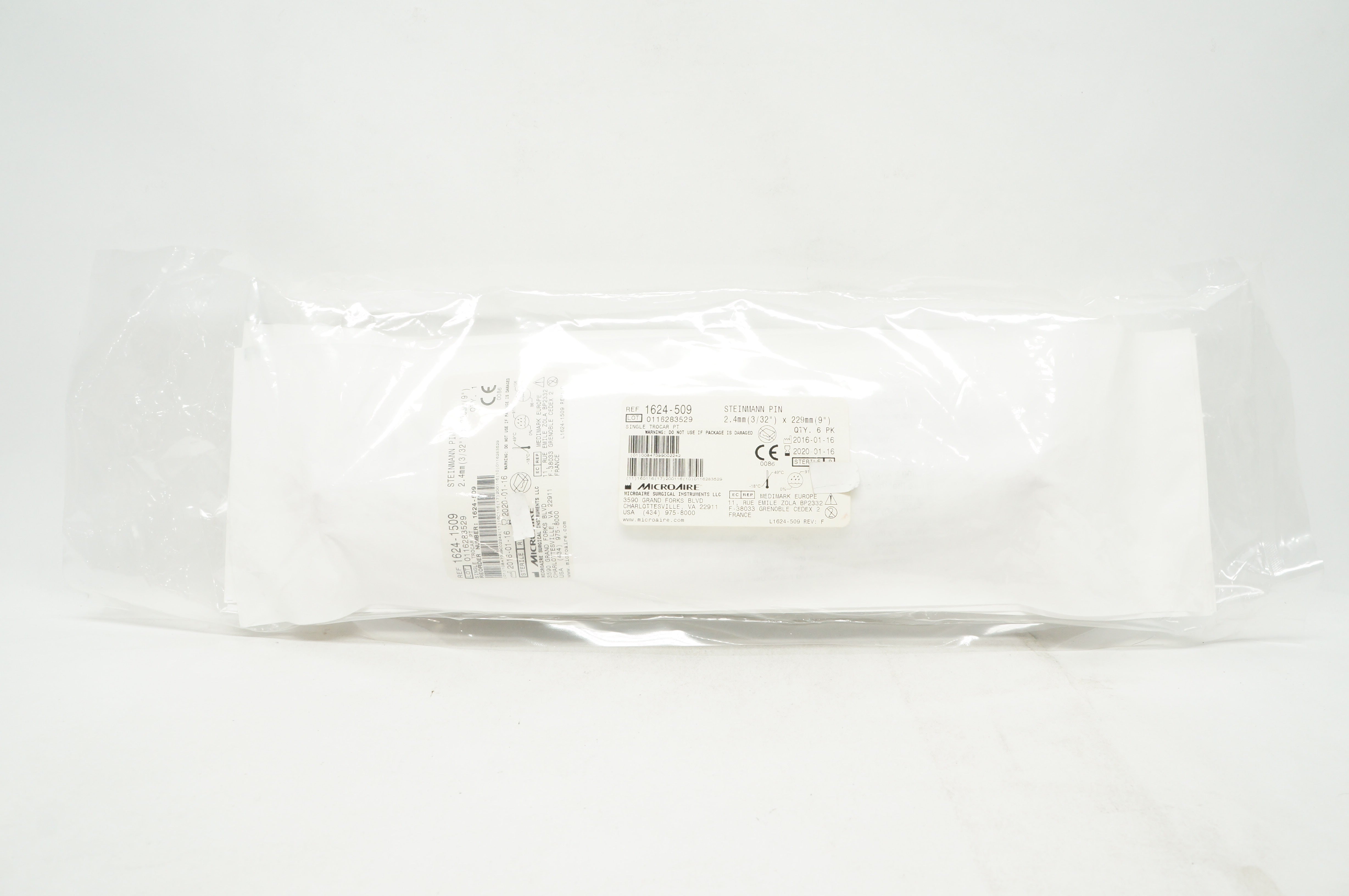 McroAire 1624-509 Steinmann Pin 3/32inch x 9inch (x)