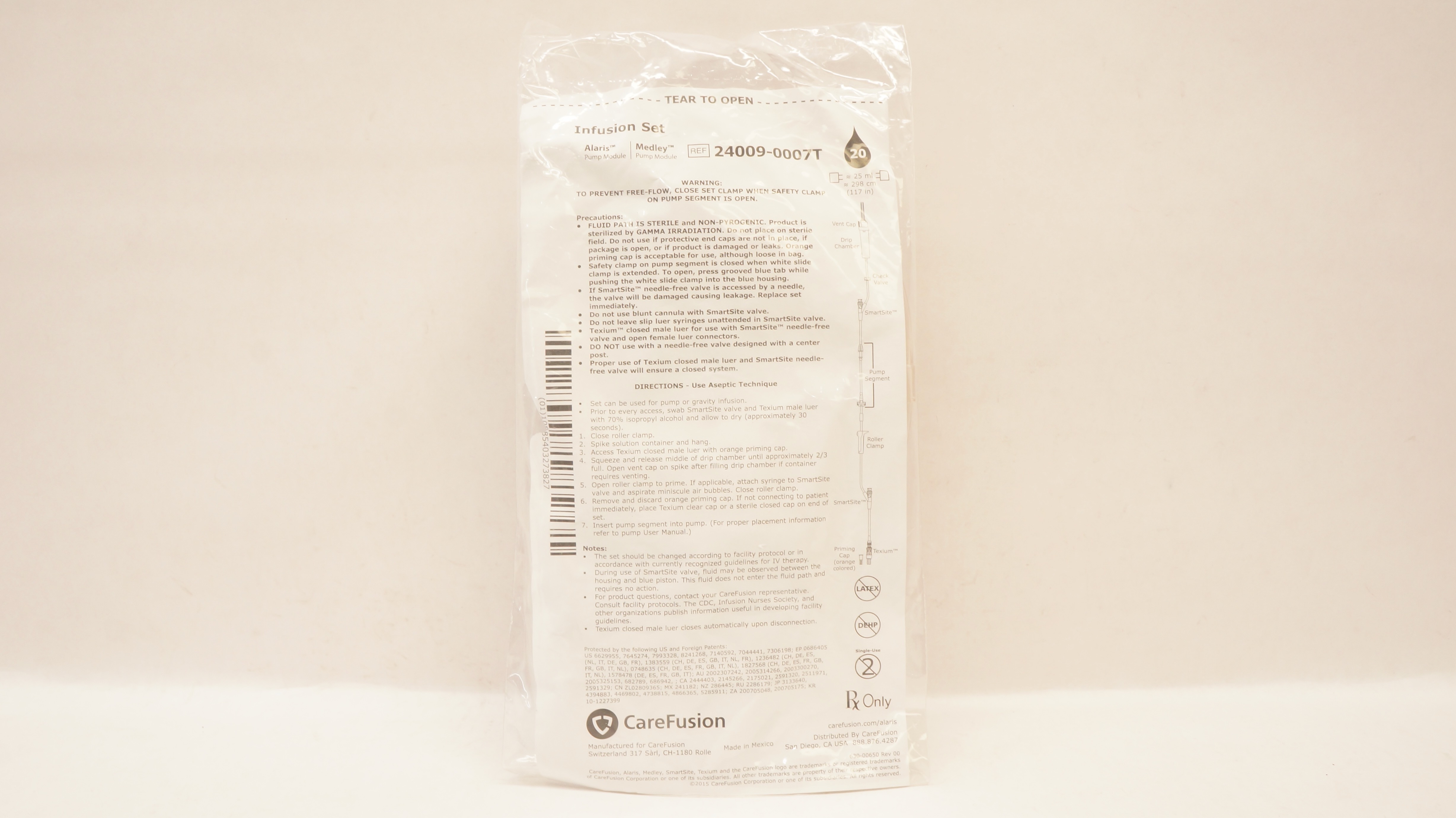 CareFusion 24009-0007T Alaris Medley Pump Module Infusion Set 117inch x 20 ml(x)