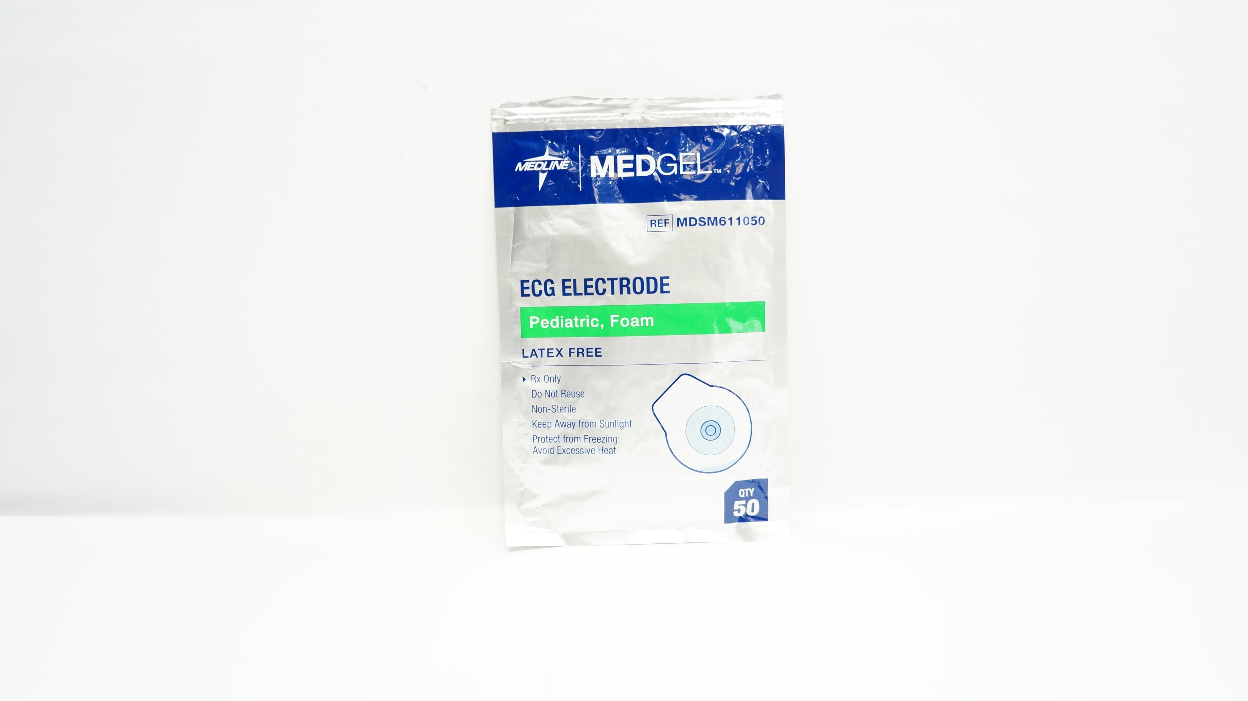 Medline MDSM611050 MedGel ECG Electrode Pediatric, Foam - Pack of 50