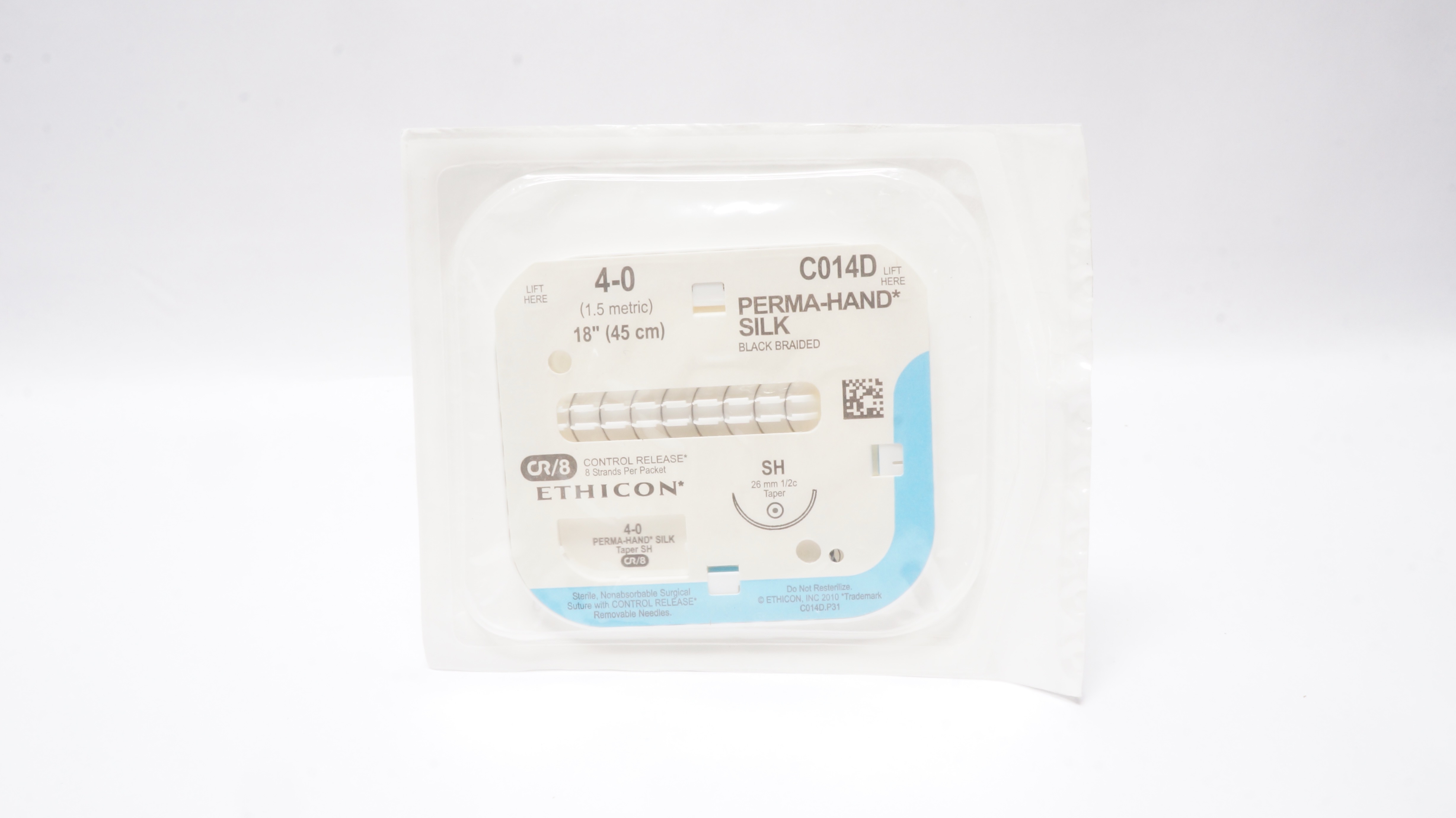 C013d Ethicon C014D 4-0 Perma-Hand Silk Surgical Stre SH 26mm 1/2c Taper, 18inch