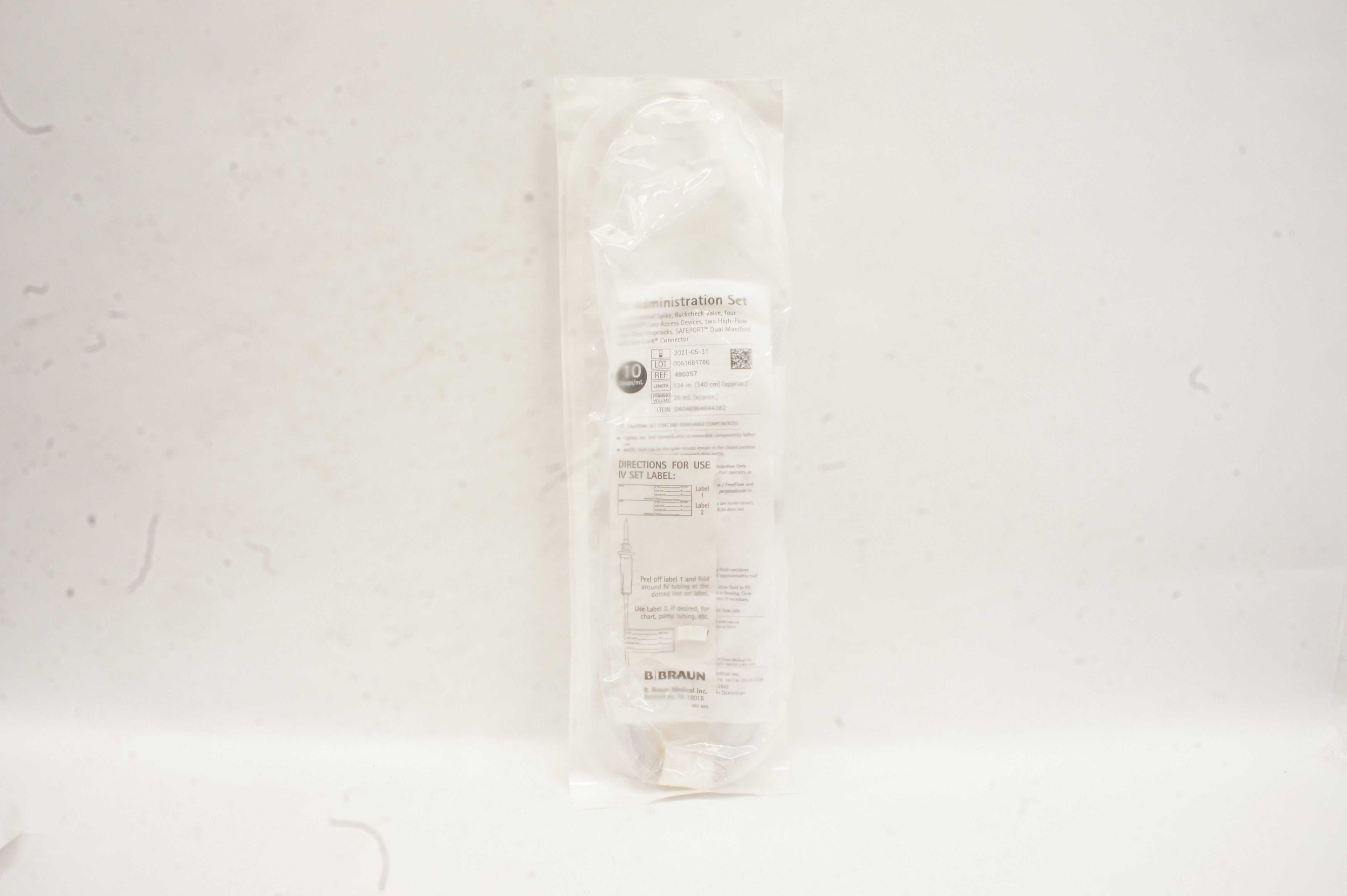 Braun 490357 IV Administration Set 10 Drops/mL 26mL x 134 inch (Approx.) (x)