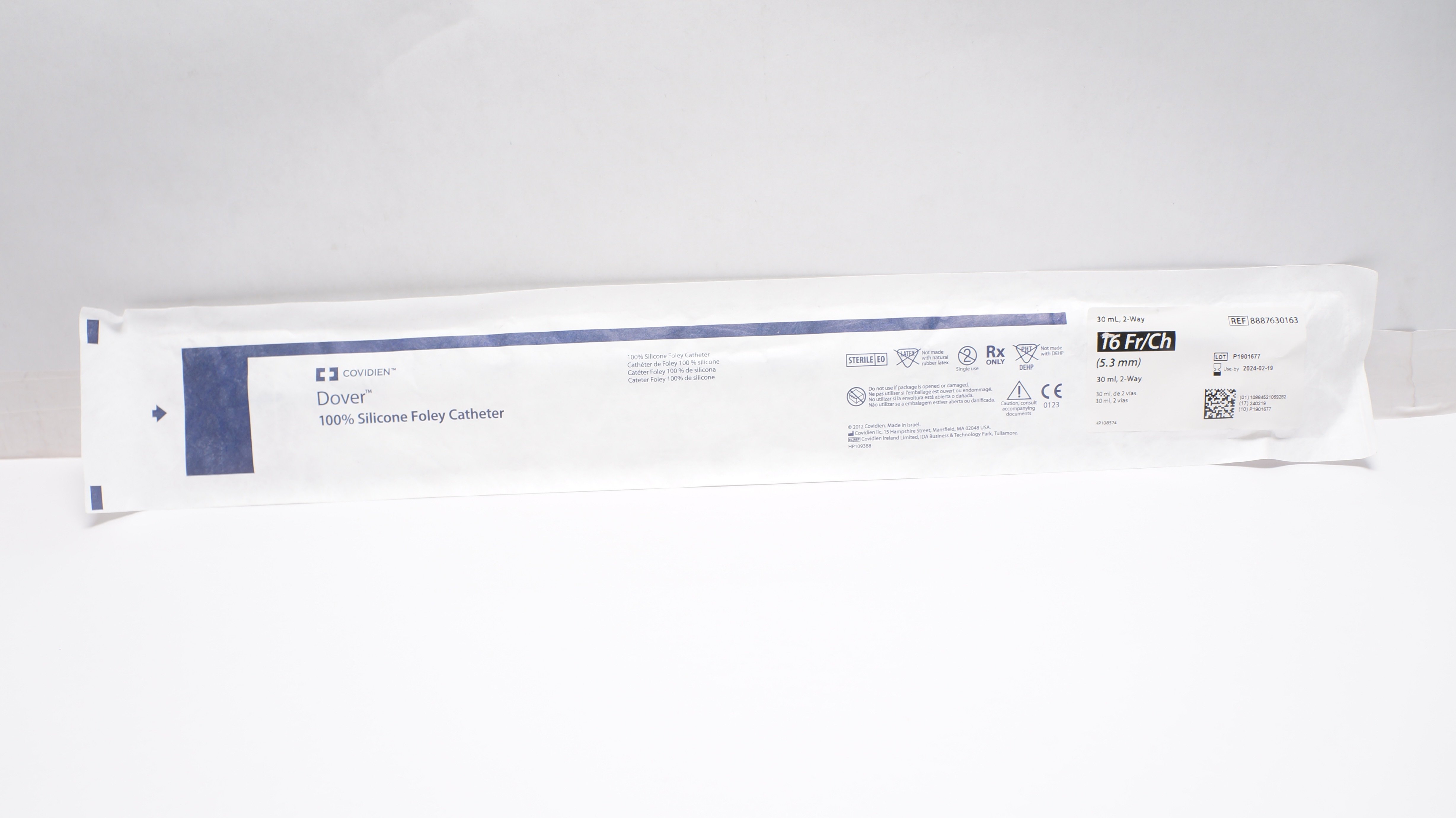 Covidien 8887630163 Dover Silicone Foley Cath. 16Fr/Ch x 30mL, 2-Way (x)