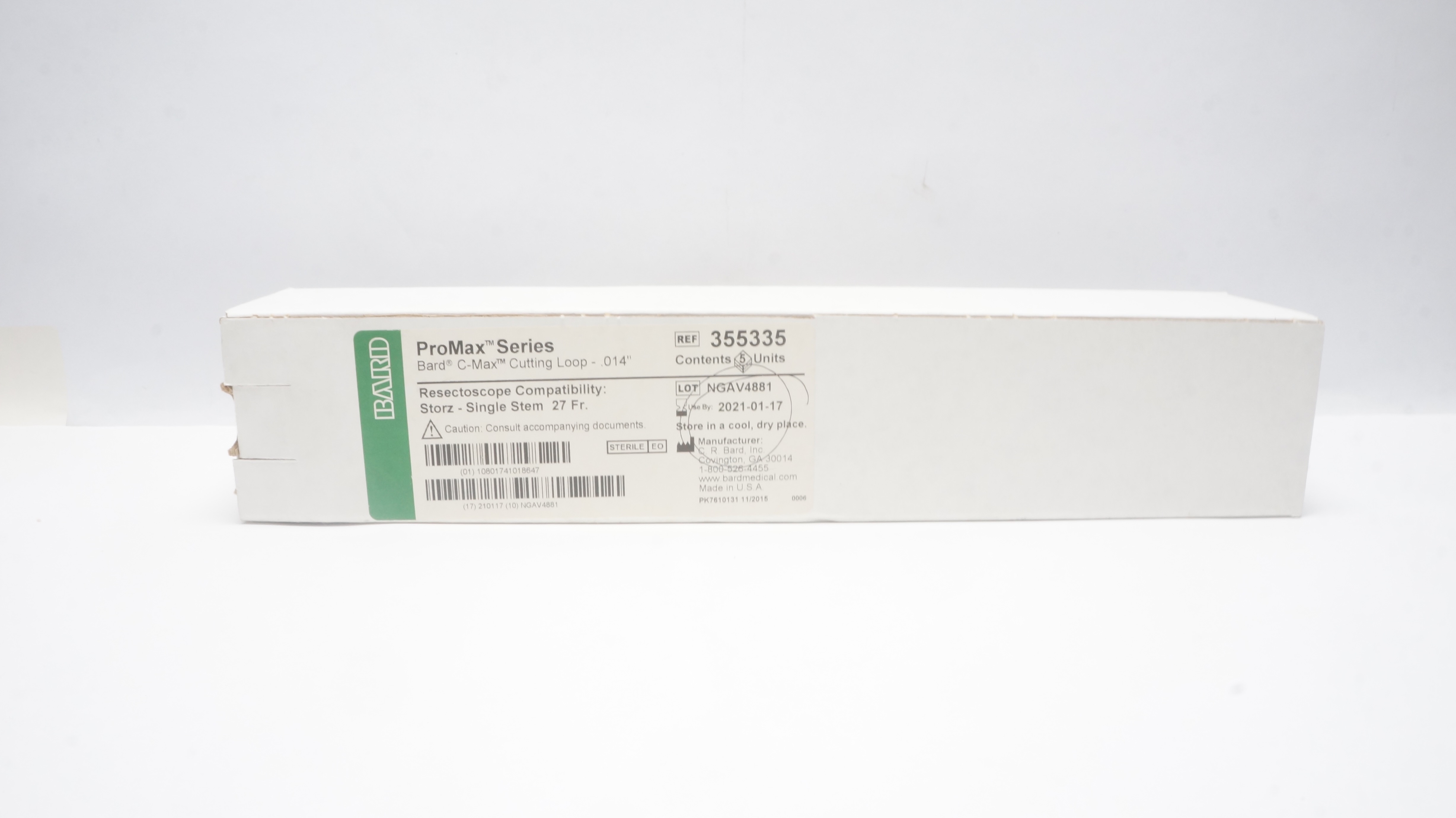 Bard 355335 ProMax Series C-max Cutting Loop 27Fr x .014 inch (x) - Box of 5