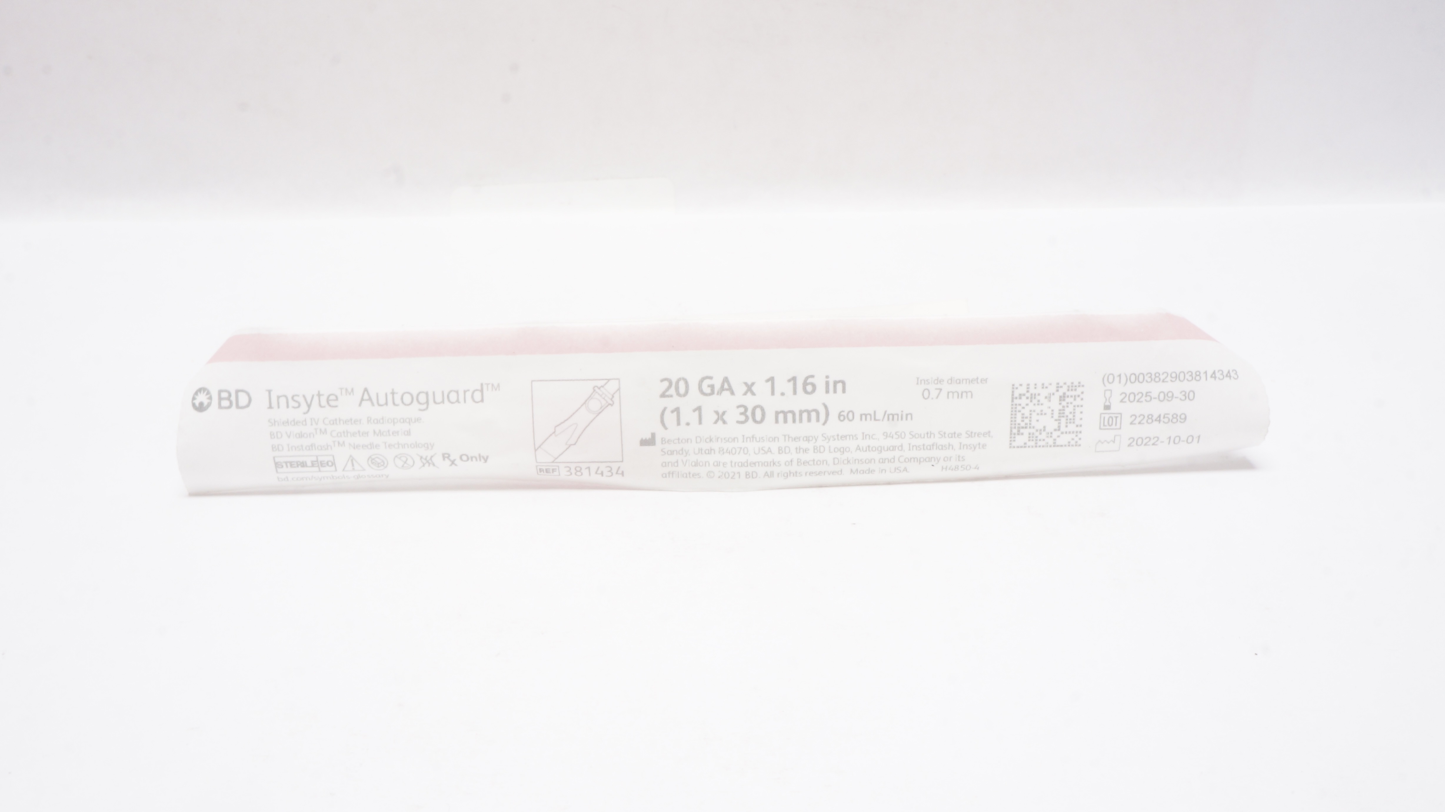 BD 381434 Insyte Autoguard Shielded IV Cath. 20Ga x 1.16inch