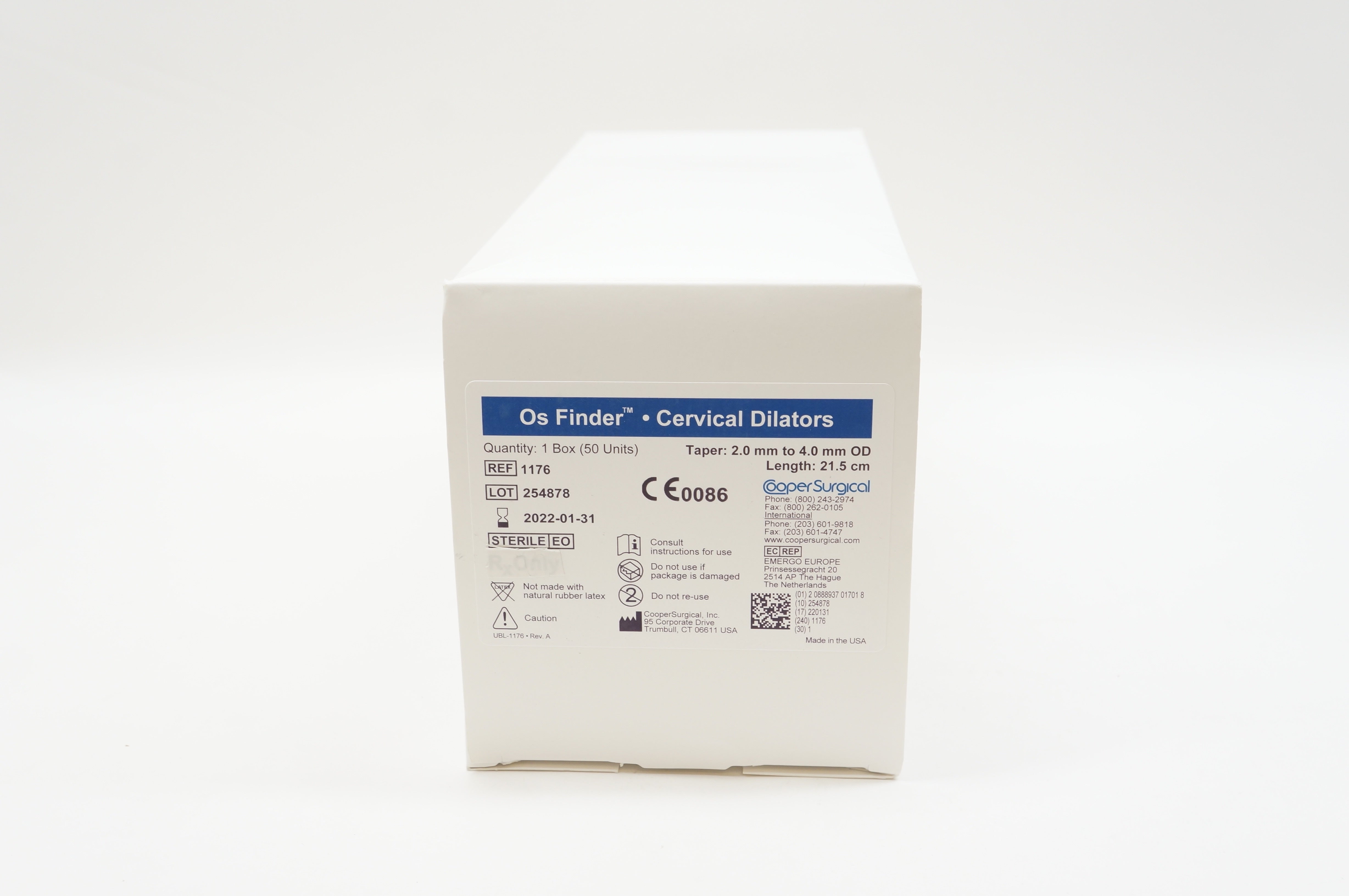 Cooper Surgical 1176 Os Finder Cervical Dilators 2.0mm to 4.0mm Box of 50