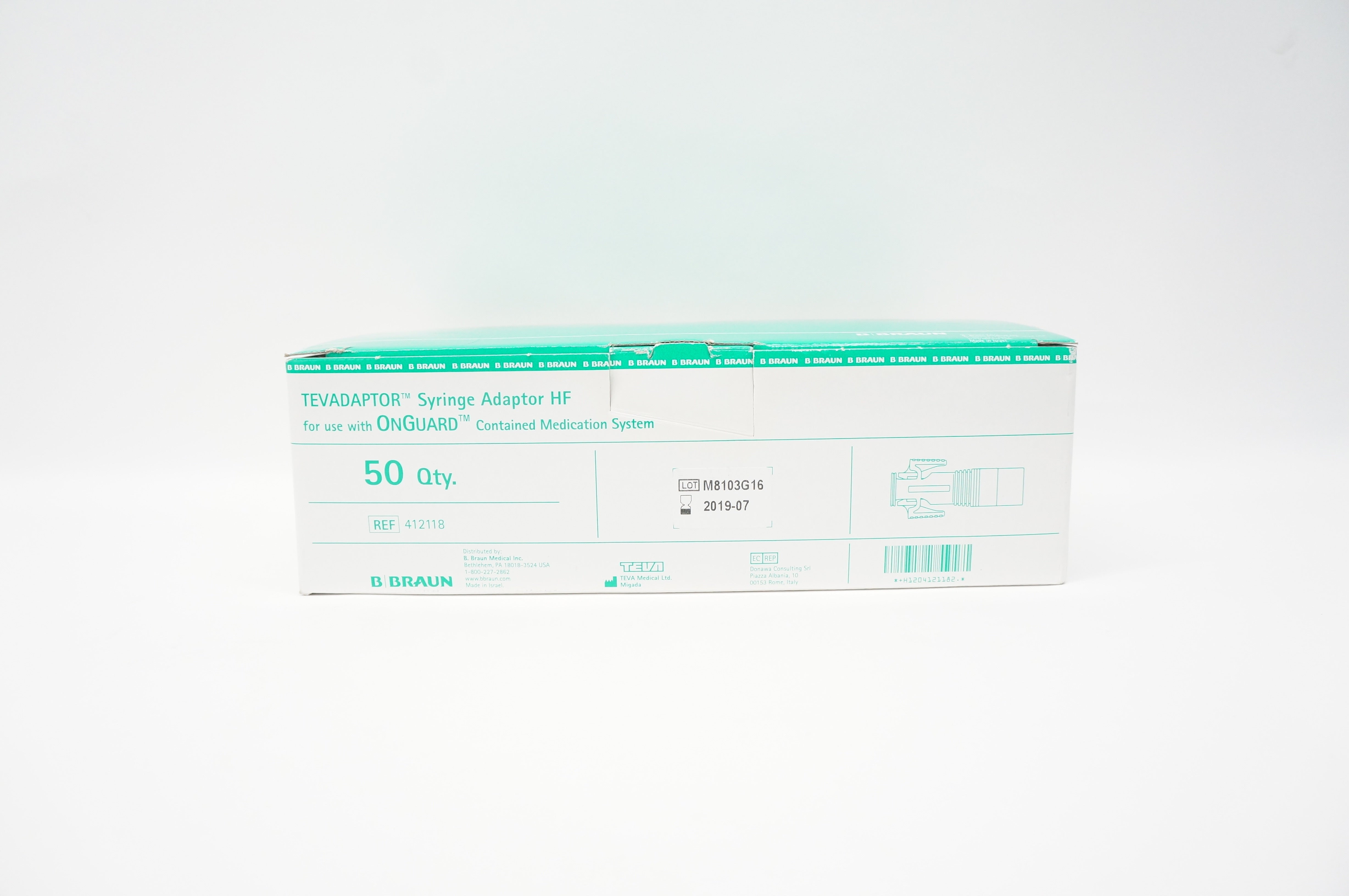 Braun 412118 TEVADAPTOR Syringe Adaptor HF (x) - Box of 50