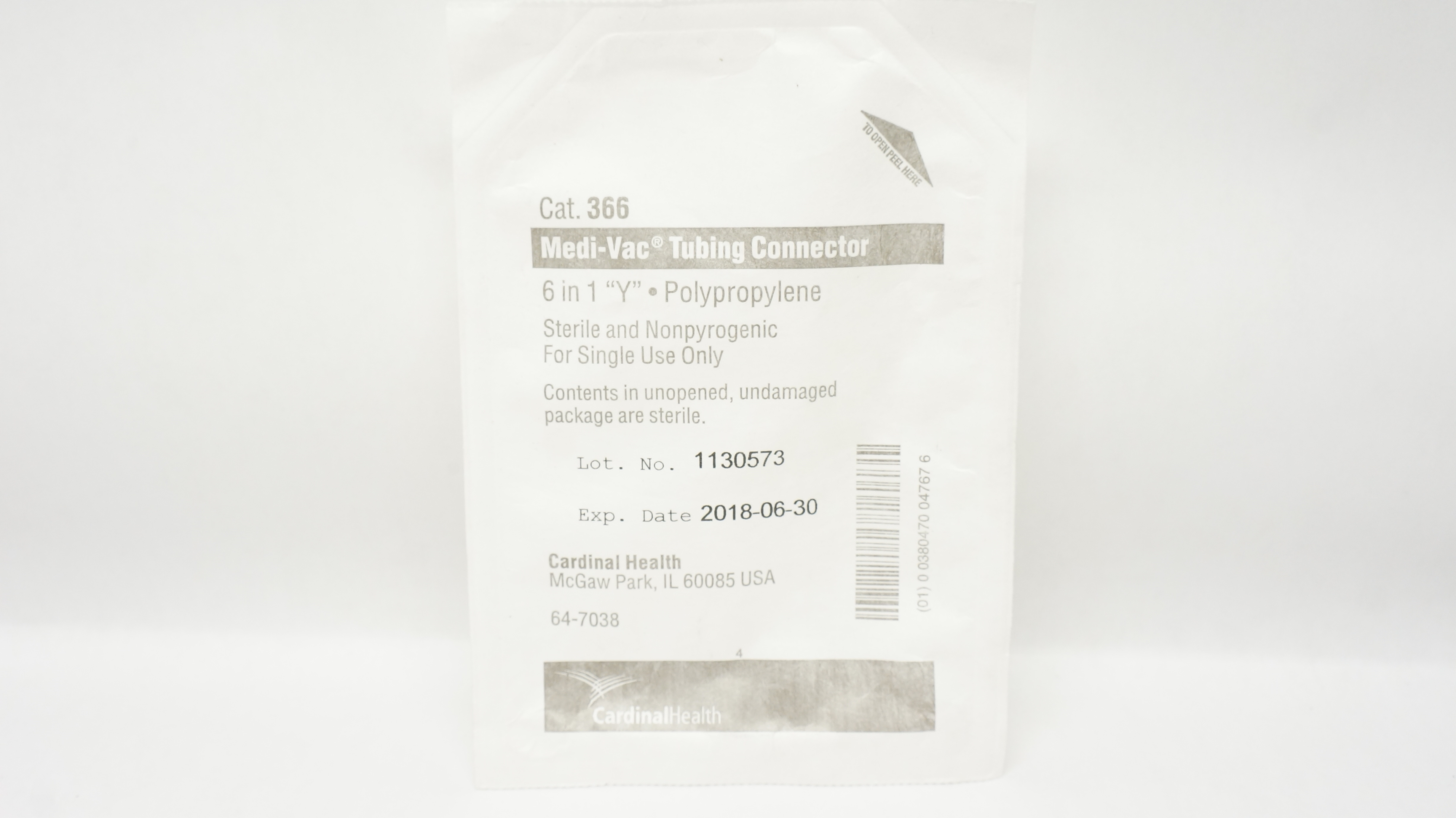 Cardinal Health 366 Medi-Vac Tubing Connector 6 in 1 
