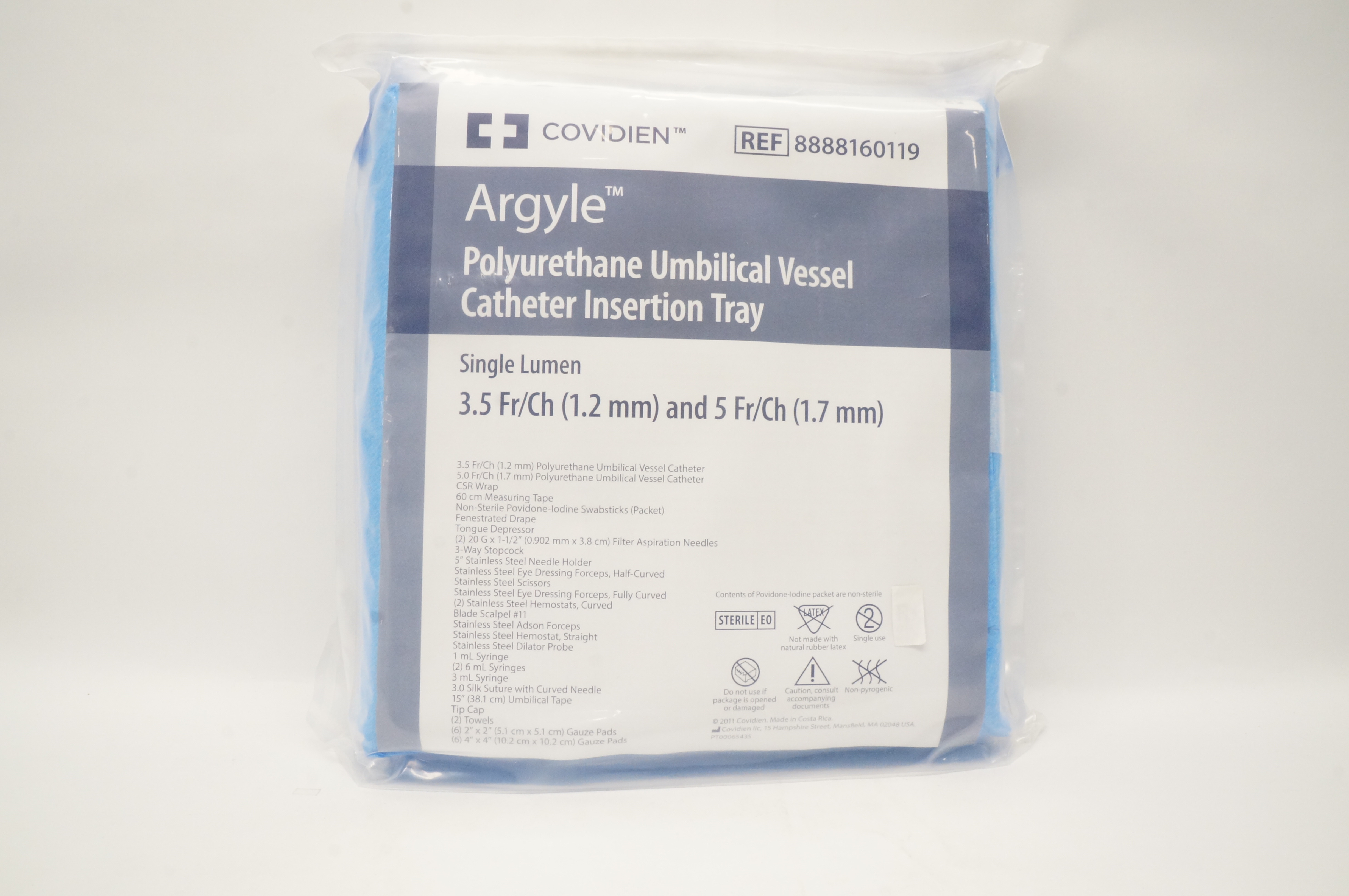Covidien 8888160424 Polyurethane Umbilical Vessel Cath. Insertion Tray 3.5Fr (x)