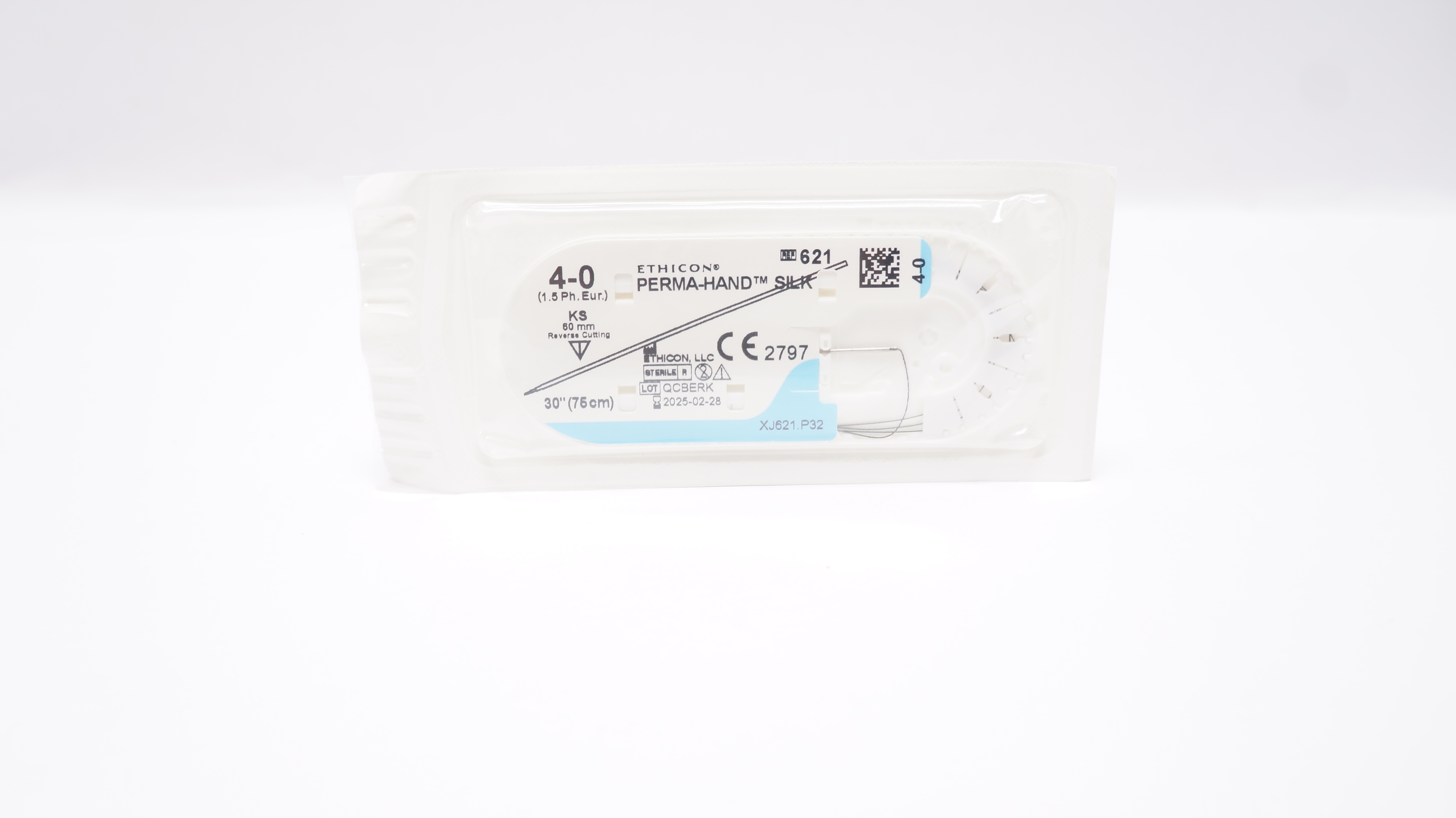 Ethicon 621 4-0 Perma-Hand Silk Stre KS 60mm Straight Reverse Cutting 30inch (x)