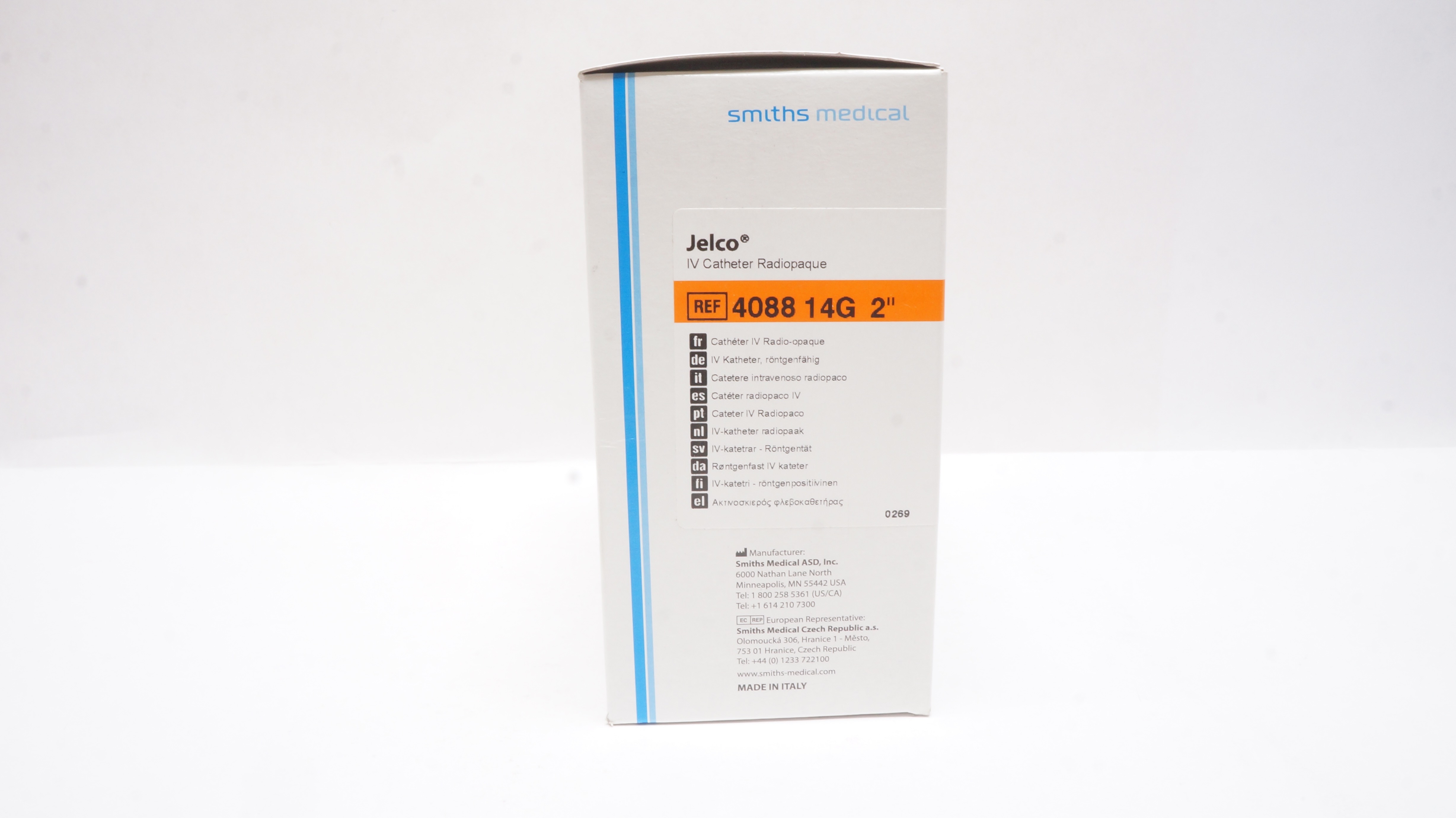 Smiths Medical 4088 Jelco I.V. Cath. Radiopaque 14G x 2inch - Box of 50