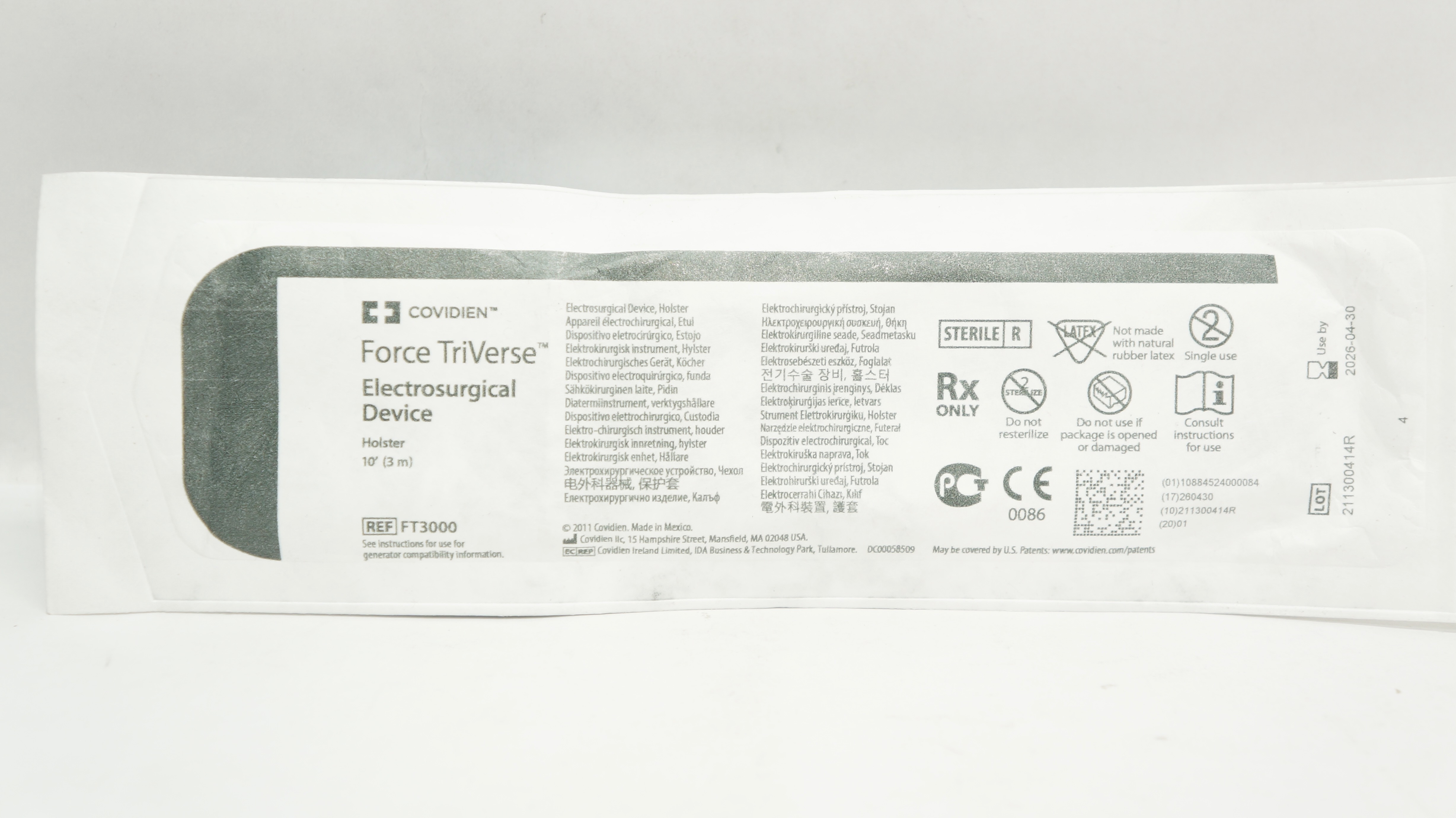 Covidien FT3000 Force TriVerse Electrosurgical Device Holster 10Fr