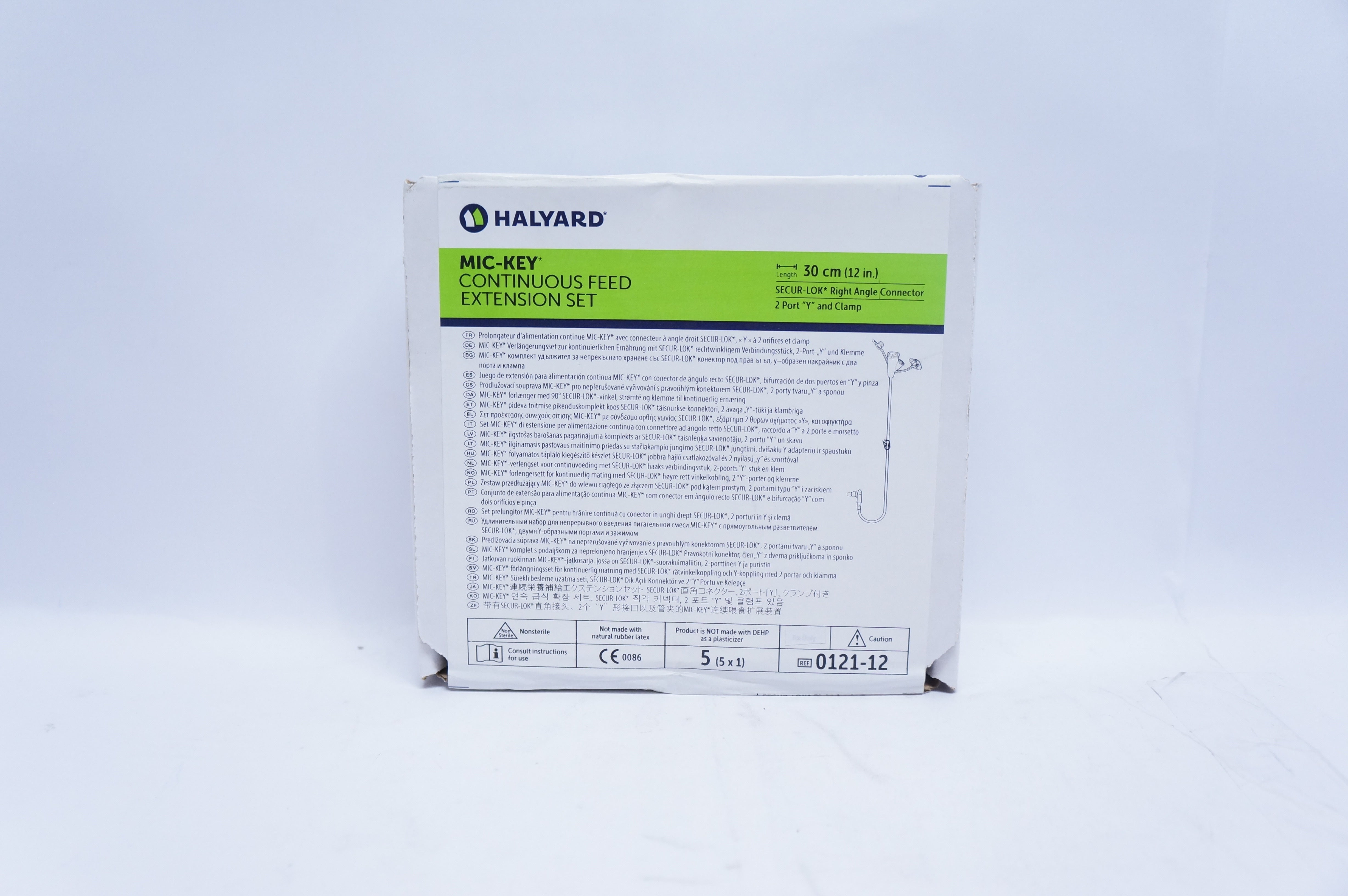 Halyard 0121-12 MIC-KEY Contonuous Feed Extension Set 12inch (x) - Box of 5