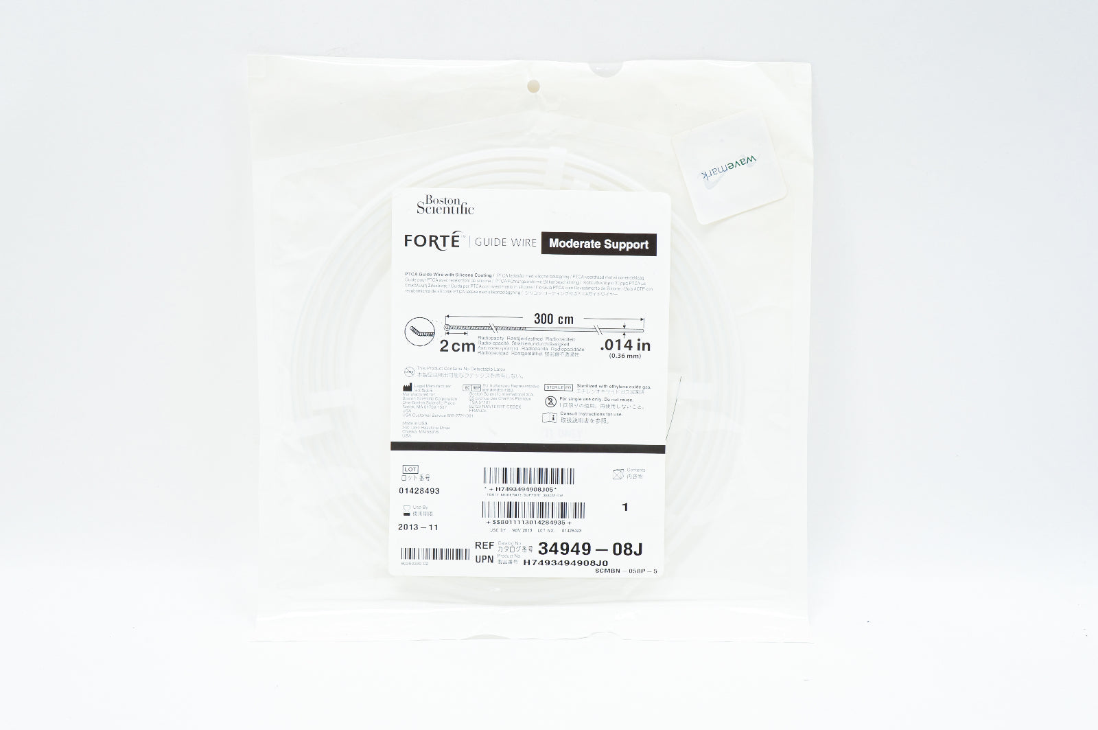 Boston Scientific 34949-08J FORTE PTCA Guide Wire Moderate 0.014in. x 300cm (x)