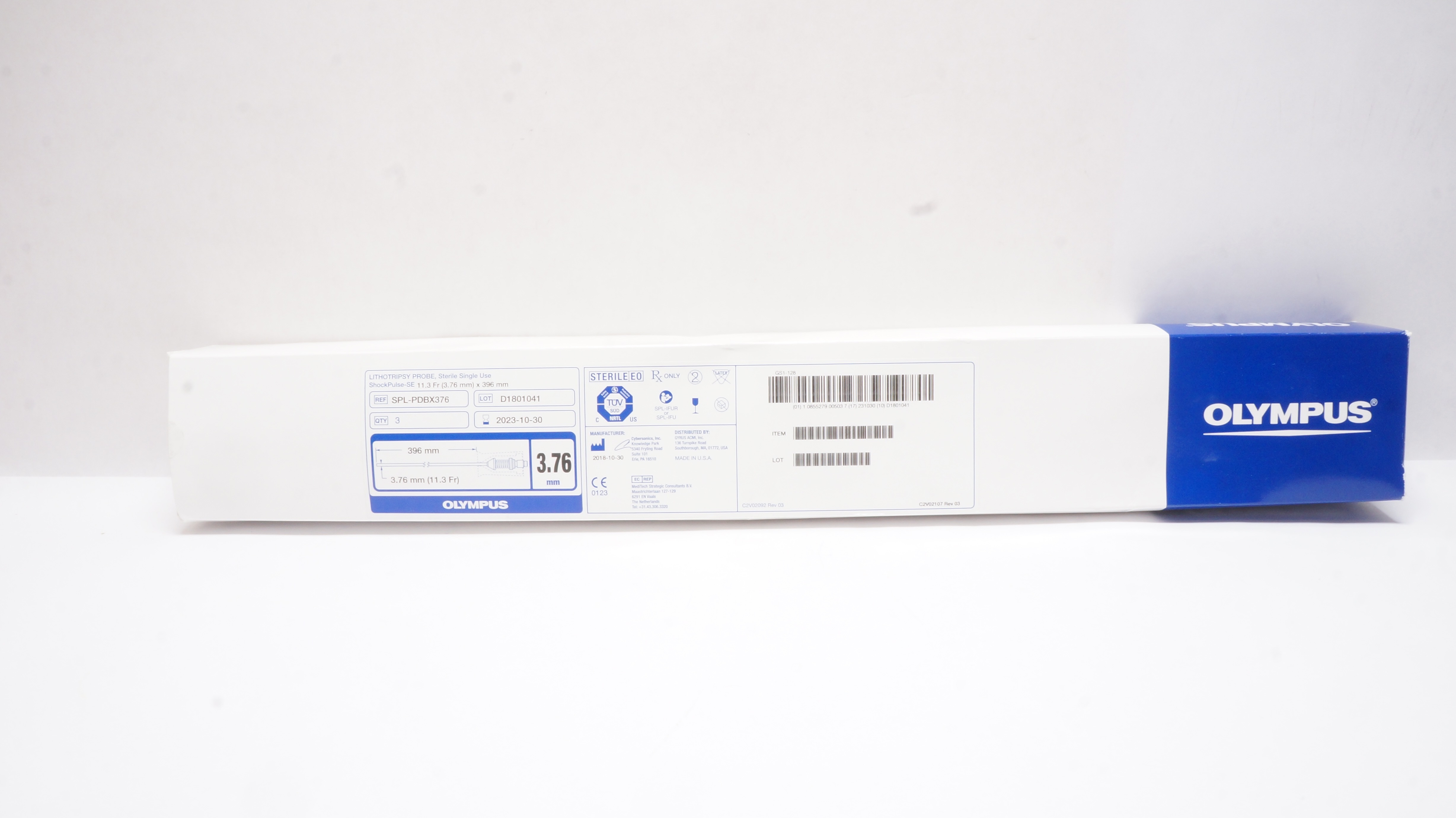 Cybersonics SPL-PDBX376 Olympus Lithotripsy Probe 11.3Fr x 396mm - Box of 2