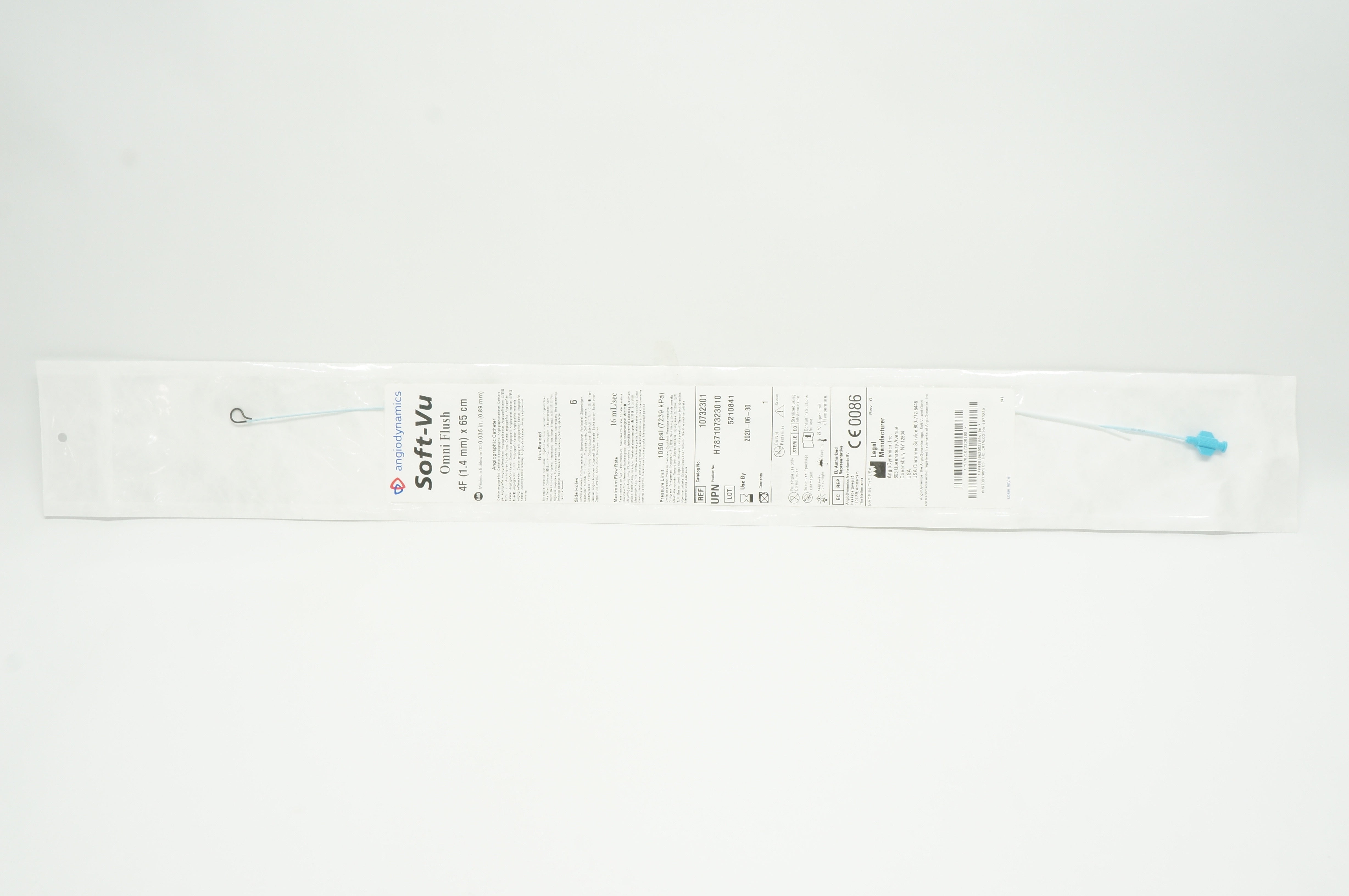 AngioDynamics 10732301 Soft-Vu Omni Flush Angiographic Cath. 4F x 65cm (x)