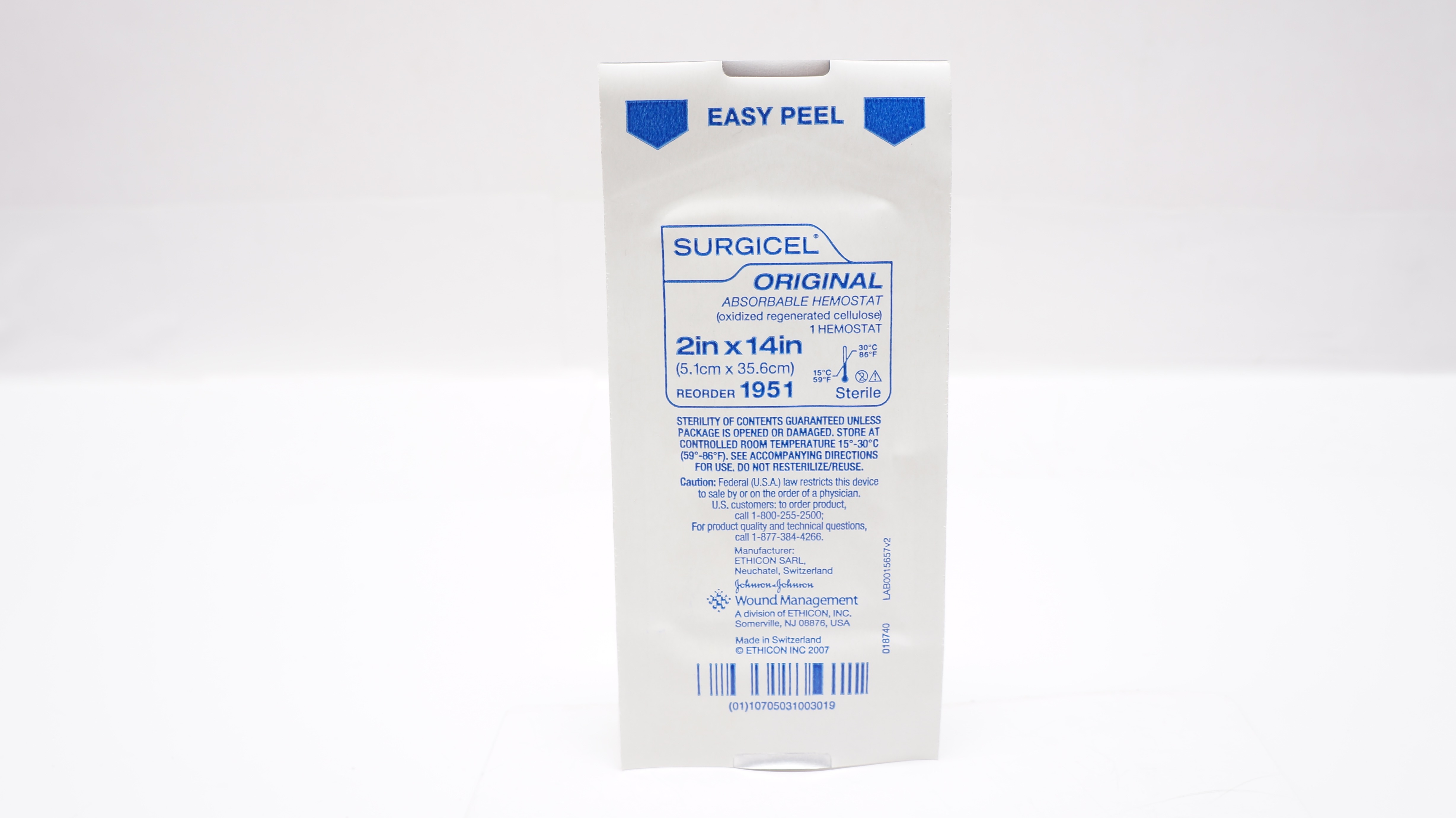 Ethicon 1951 Surgicel Original Absorbable Hemostat 2inch x 14inch (x)