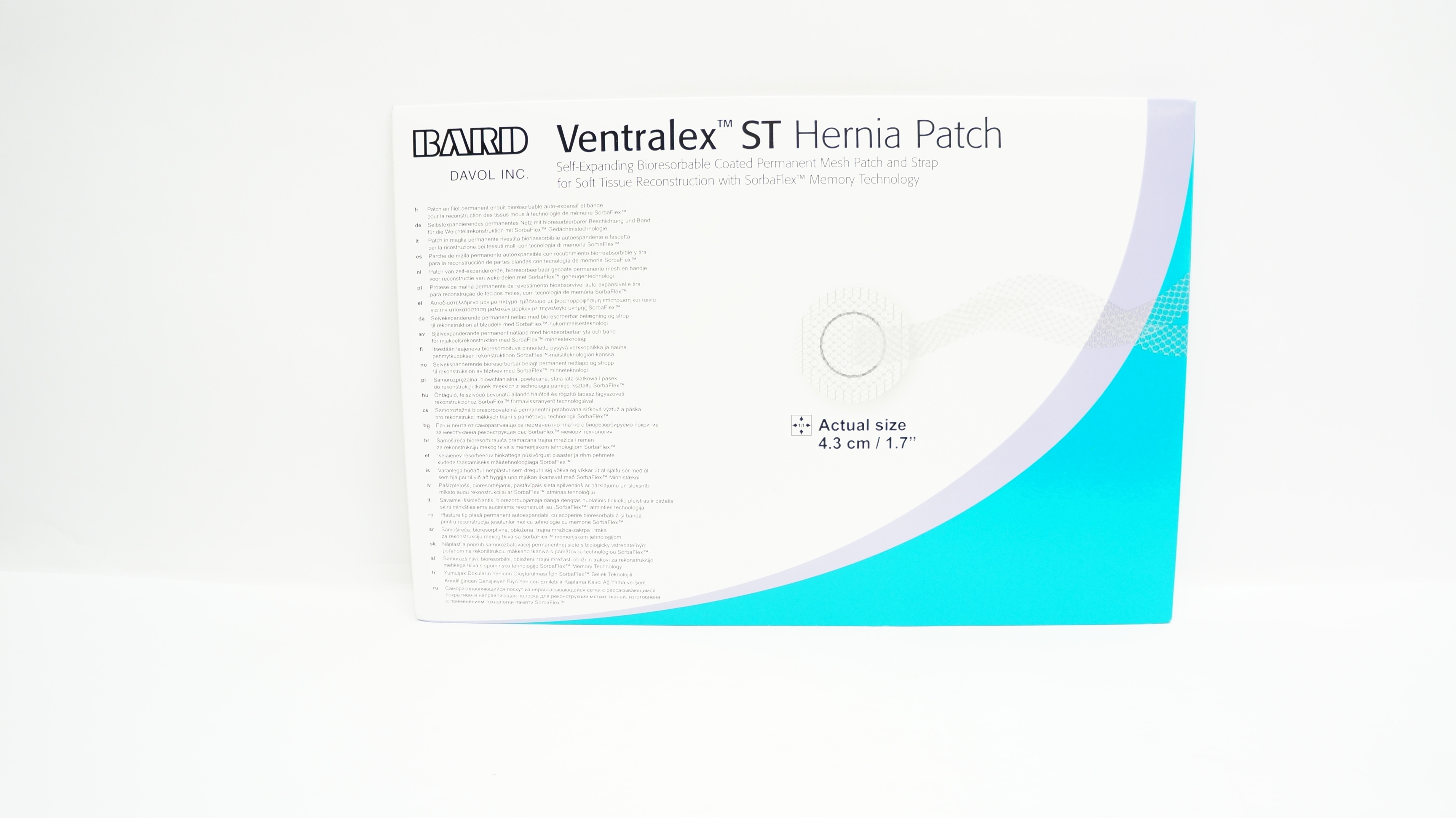 Bard 5950007 Davol Ventralex ST Hernia Patch, Small Circle with Strap 1.7inch(x)