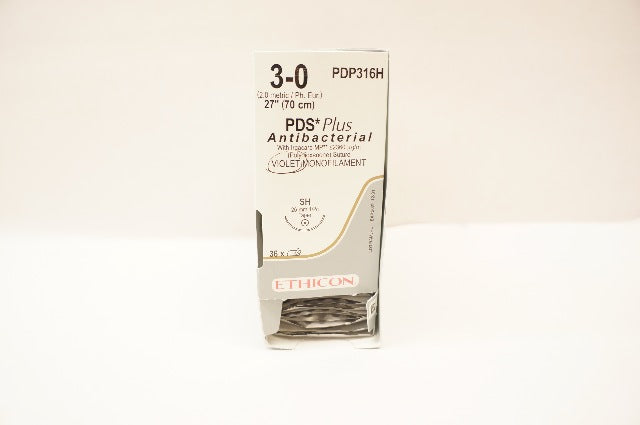 Ethicon PDP316H 3-0 VIOLET MONOFILAMENT SH 26mm 1/2c Taper 27in - Box of 30 (x)