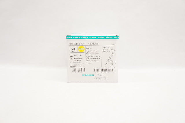 Braun 4252500-02 Introcan Safety IV Cath. 24G x 3/4 inch x 22 ml/min - Box of 50