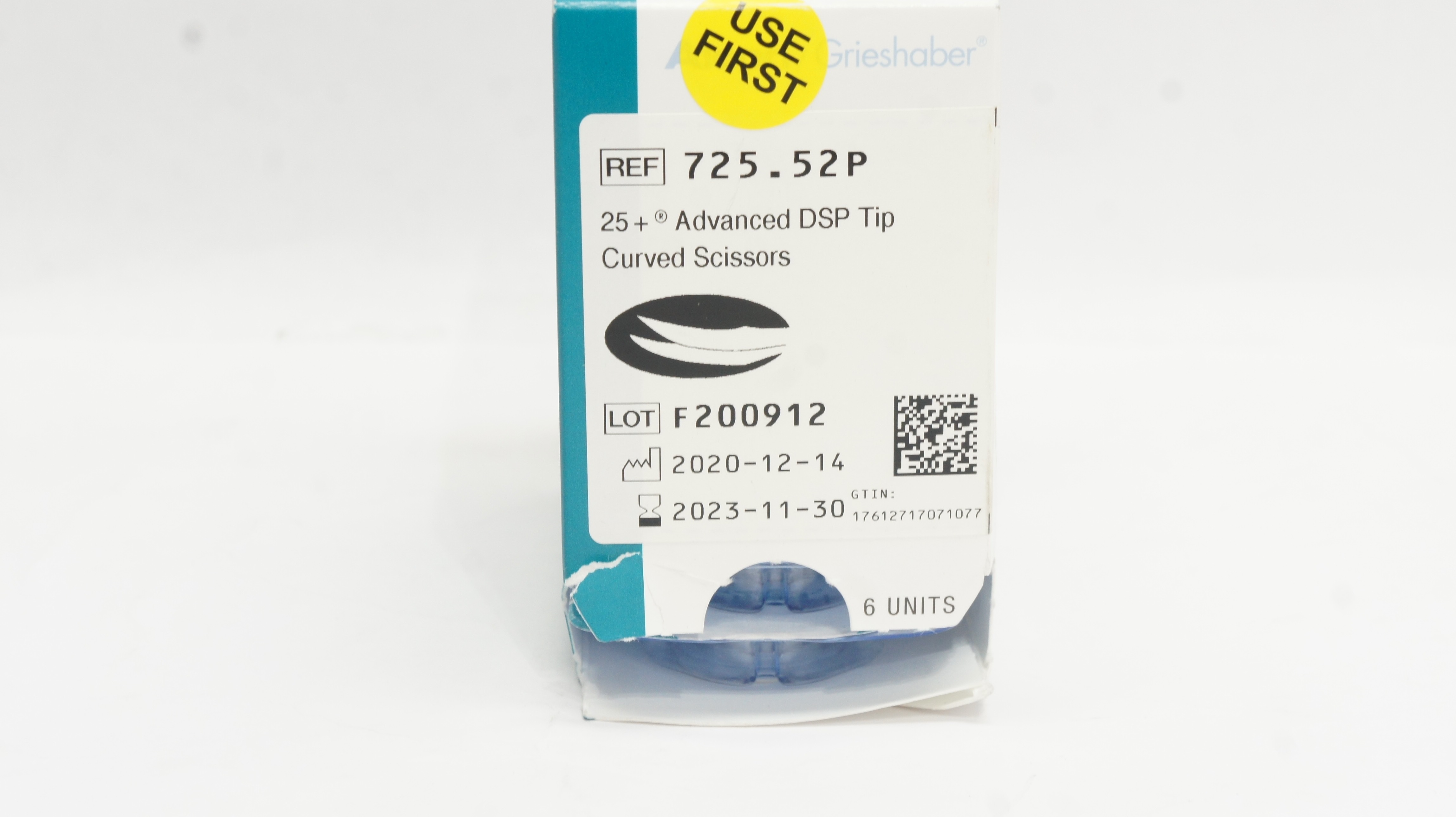 Alcon 725.52P Grieshaber Advanced DSP Tip Curved Scissors 25Ga + (x