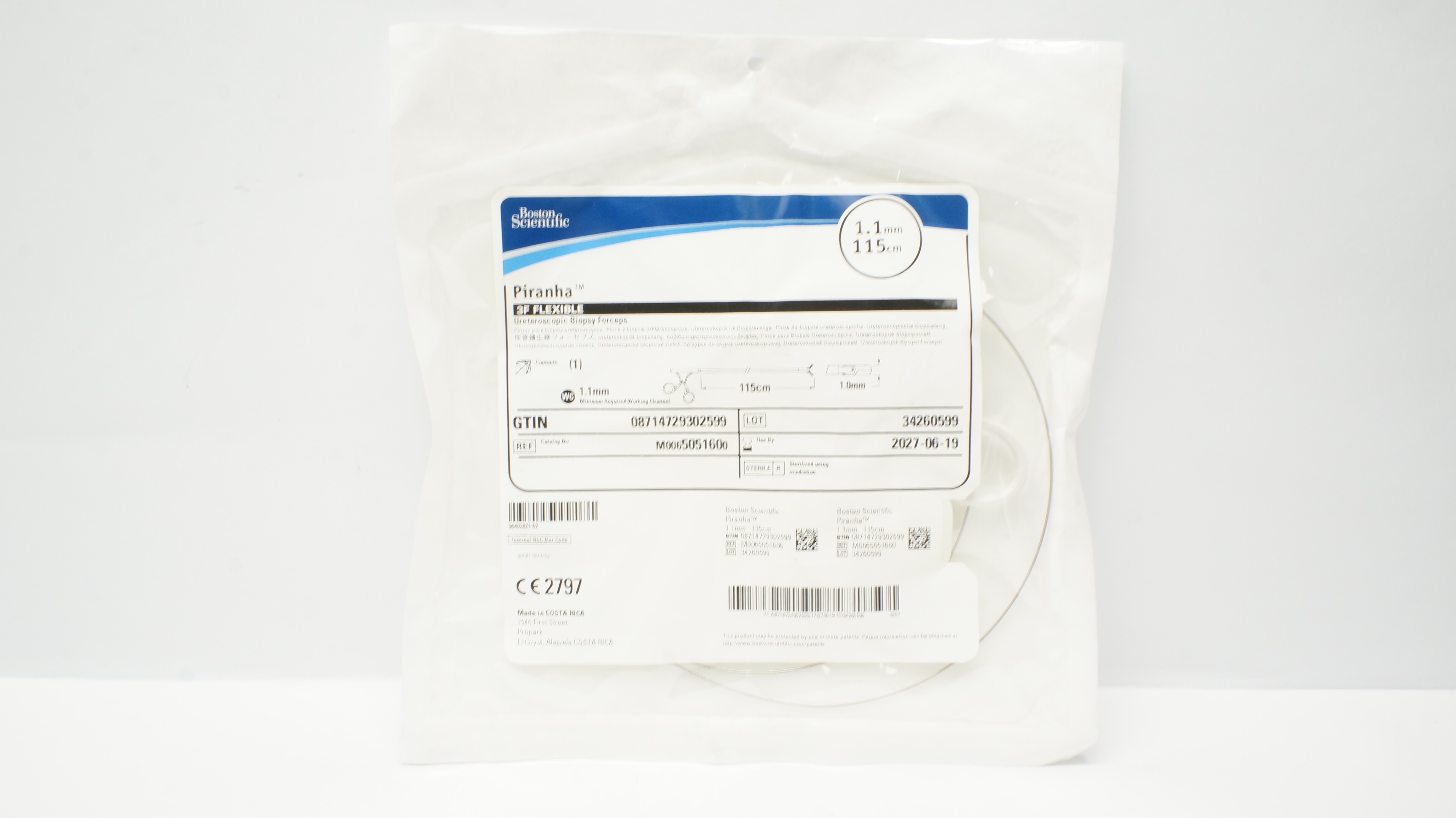 Boston Scientific 505160 Piranha 3F Flexible Biopsy Forceps 1.1mm x 115cm