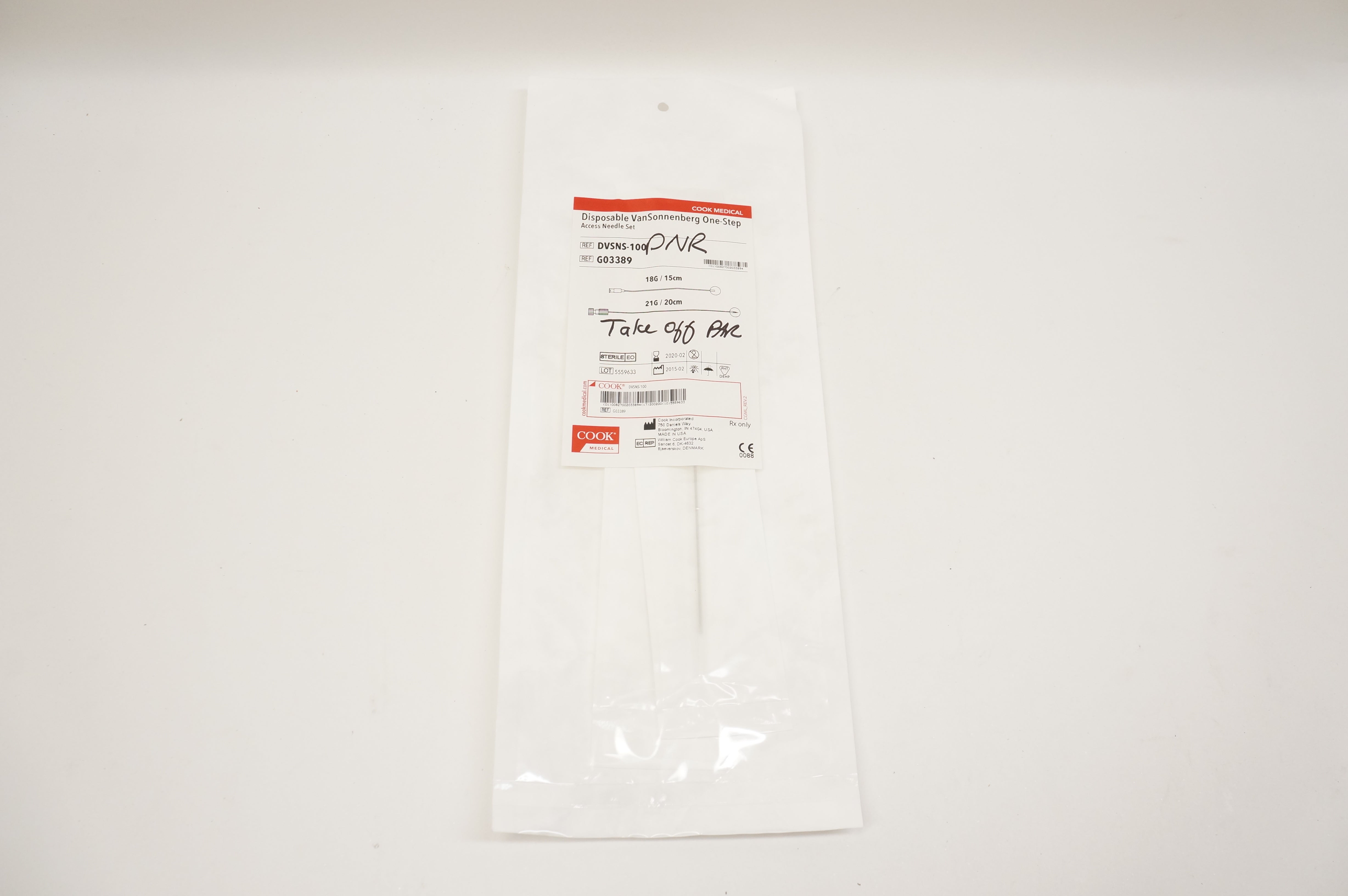 Cook Medical G03389 Disposable VanSonnenberg One-Step 18G (x)