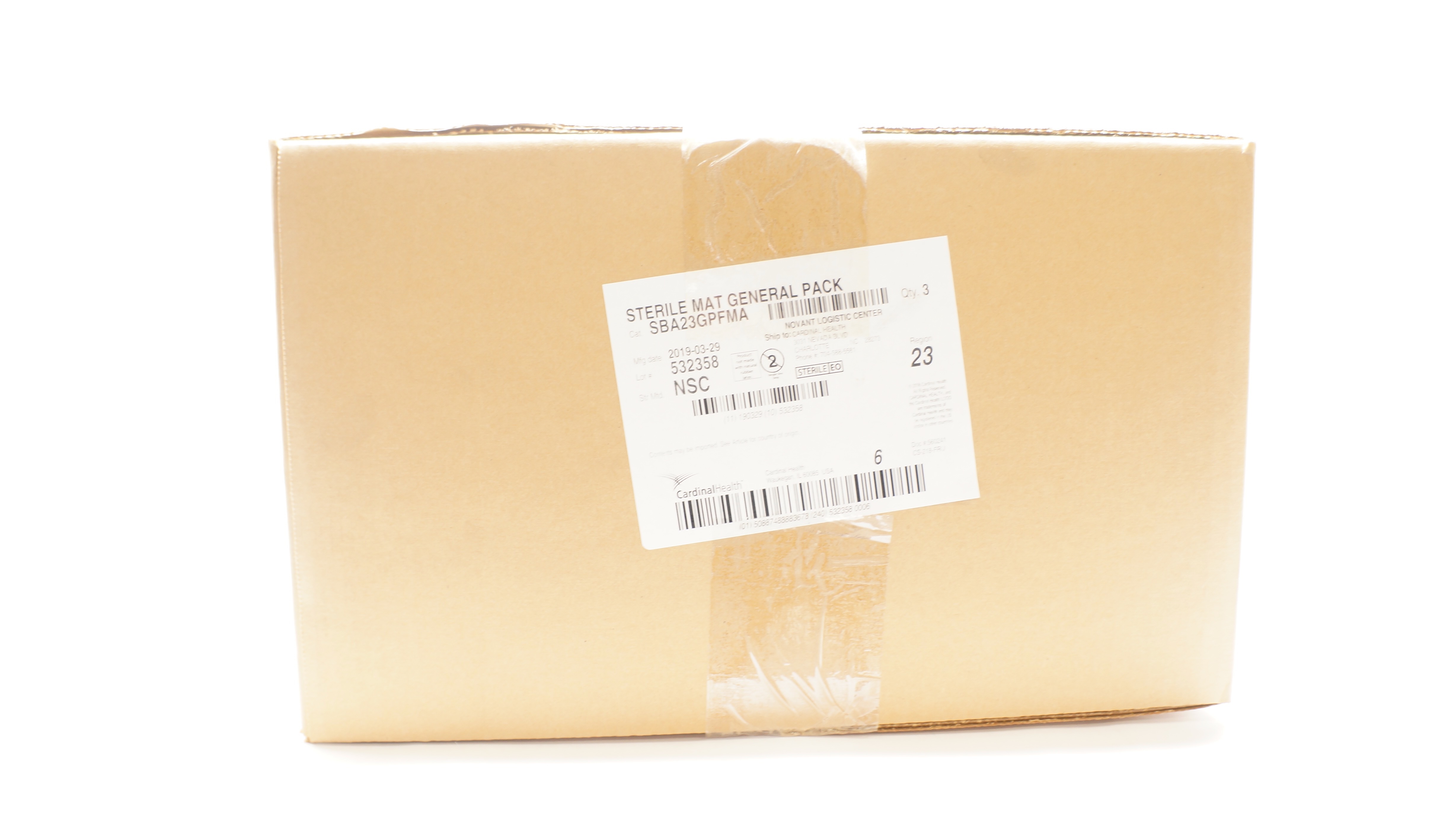Cardinal Health SBA23GPFMA Sterile Mat General Pack - Box of 3