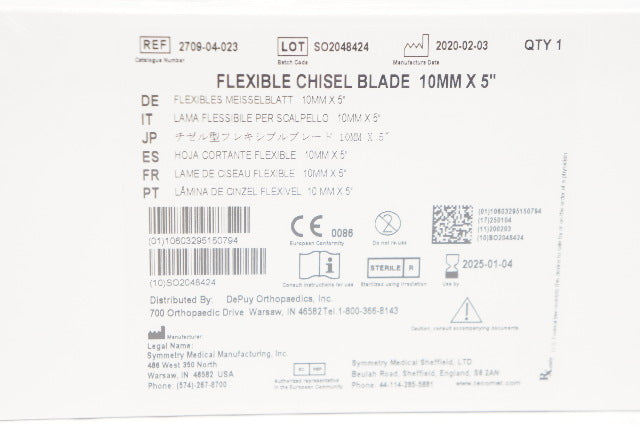 DEPUY 2709-04-023 Symmetry Flexible Chisel Blade 10mm x 5